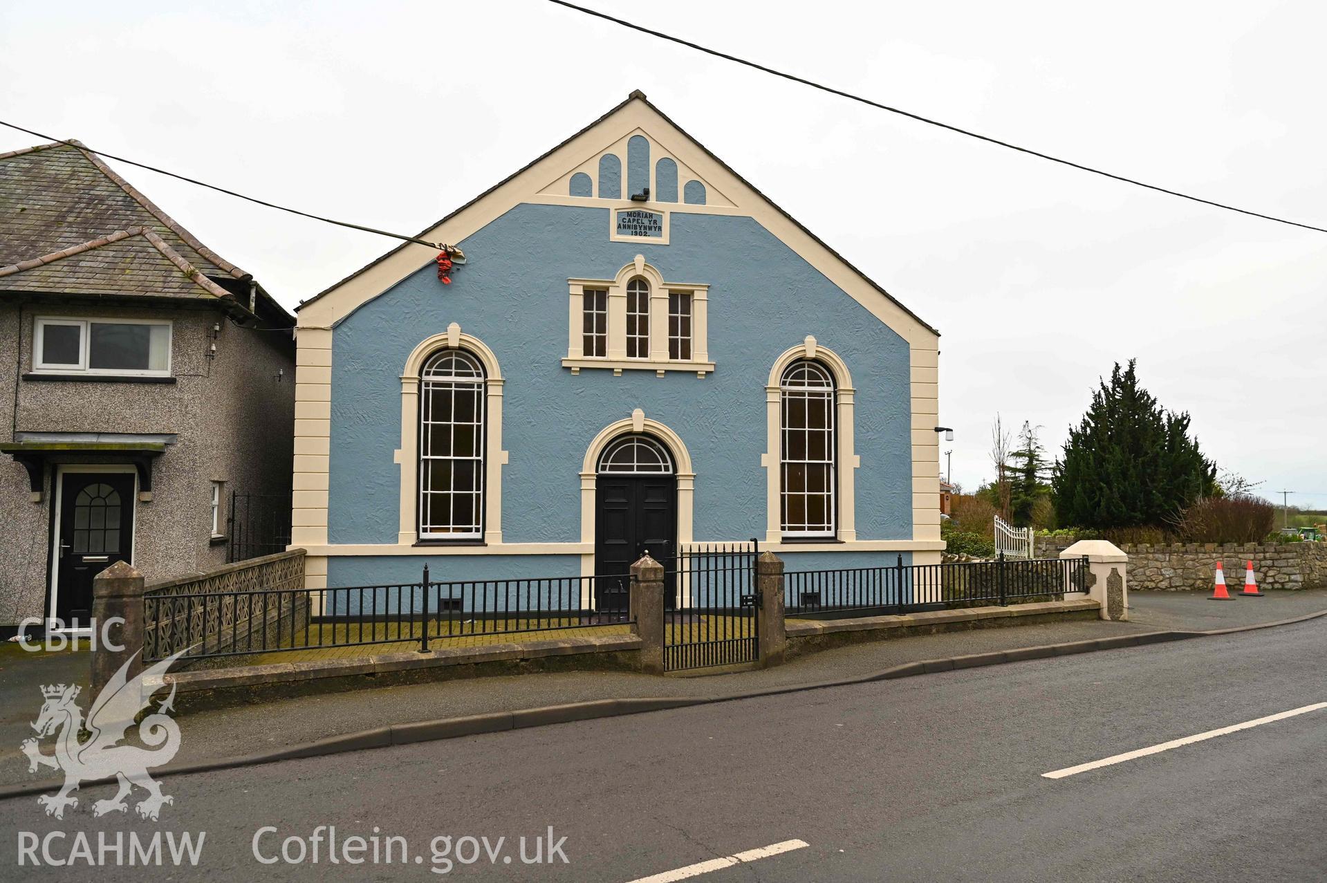 Moreia Chapel - Angled view of the front of the chapel, taken from North