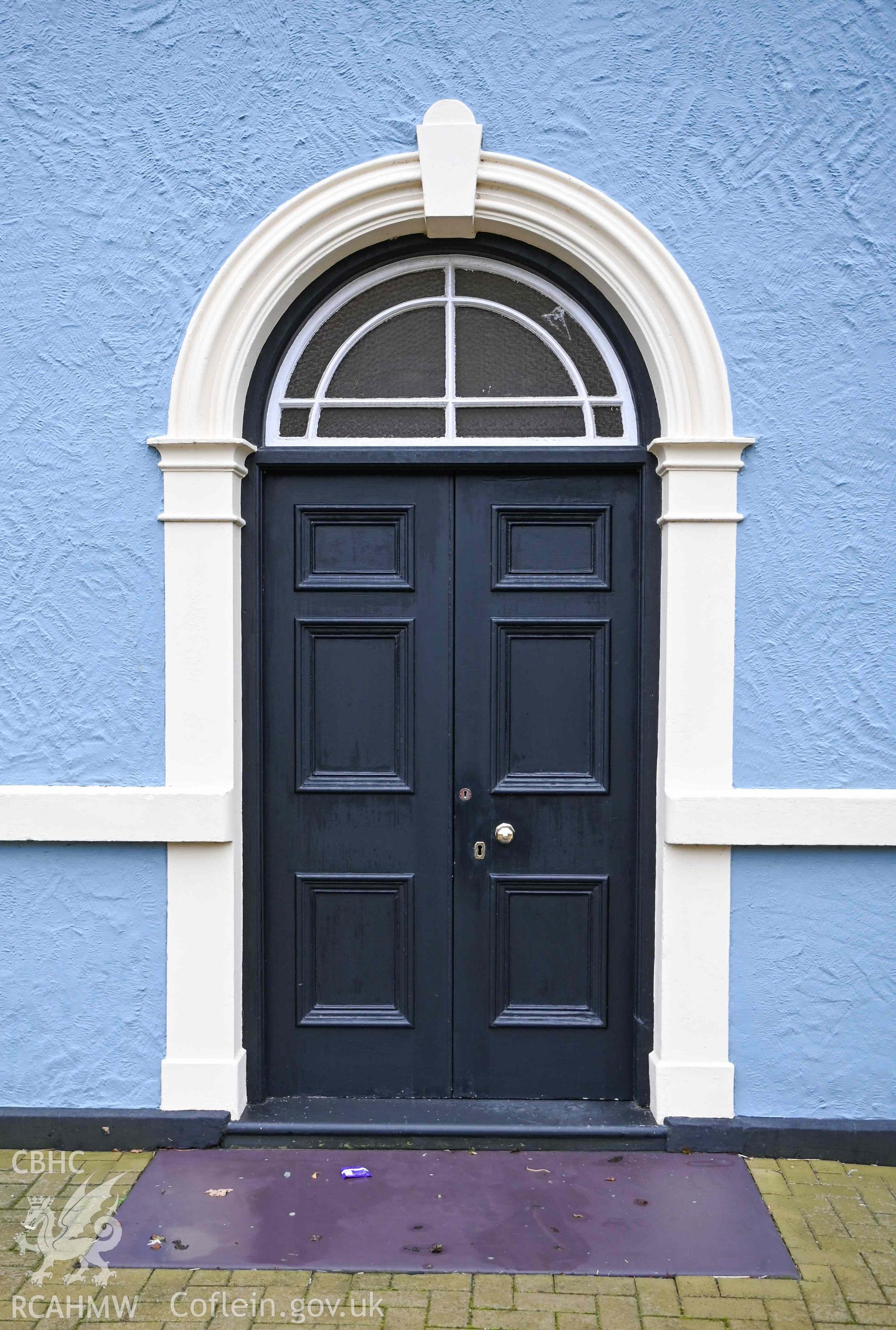 Moreia Chapel - Detail of the chapel's front door, taken from North