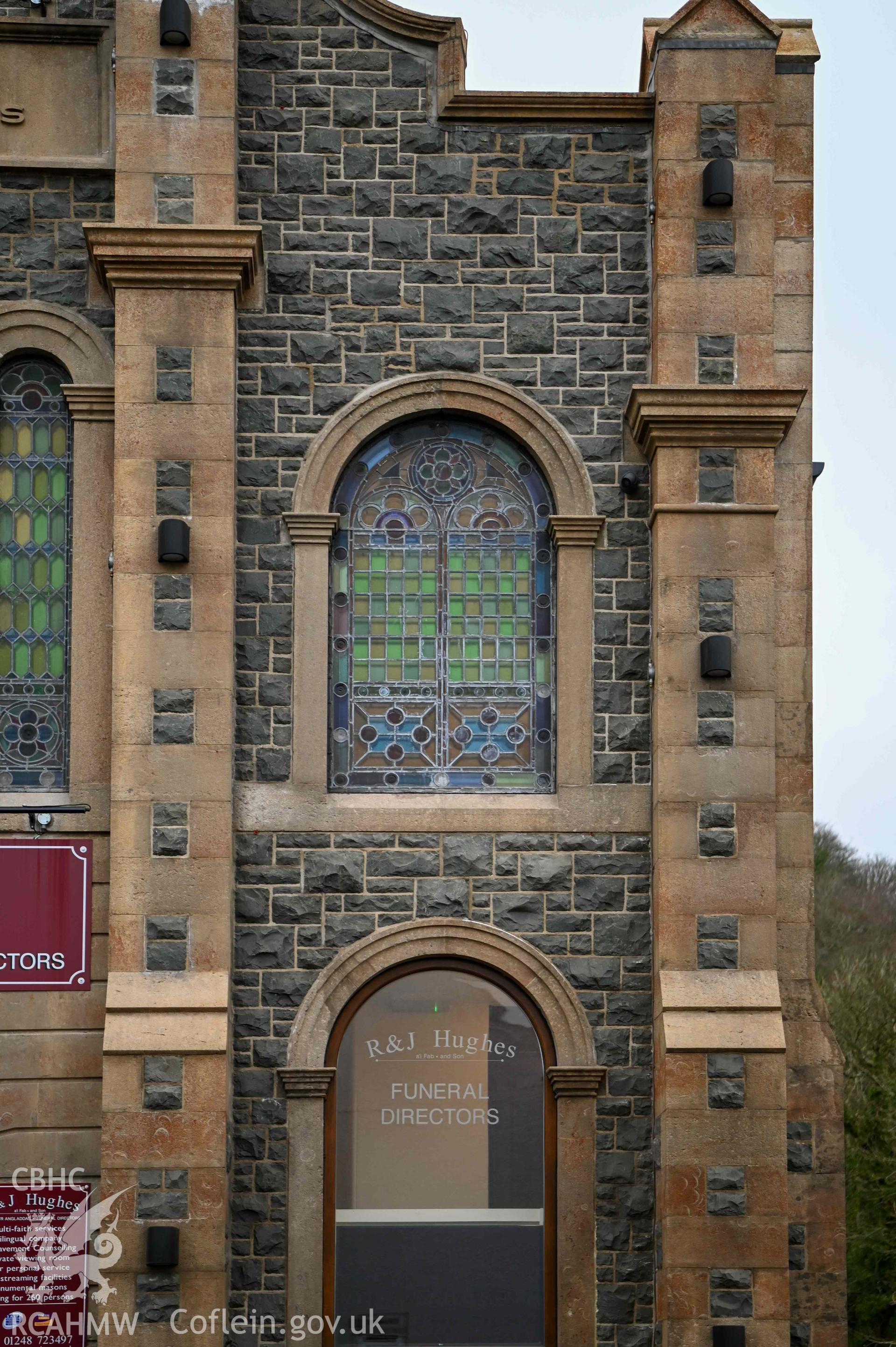 Penuel Welsh Baptist Church - Detailed view of a window on the first floor of the church, taken from South-East