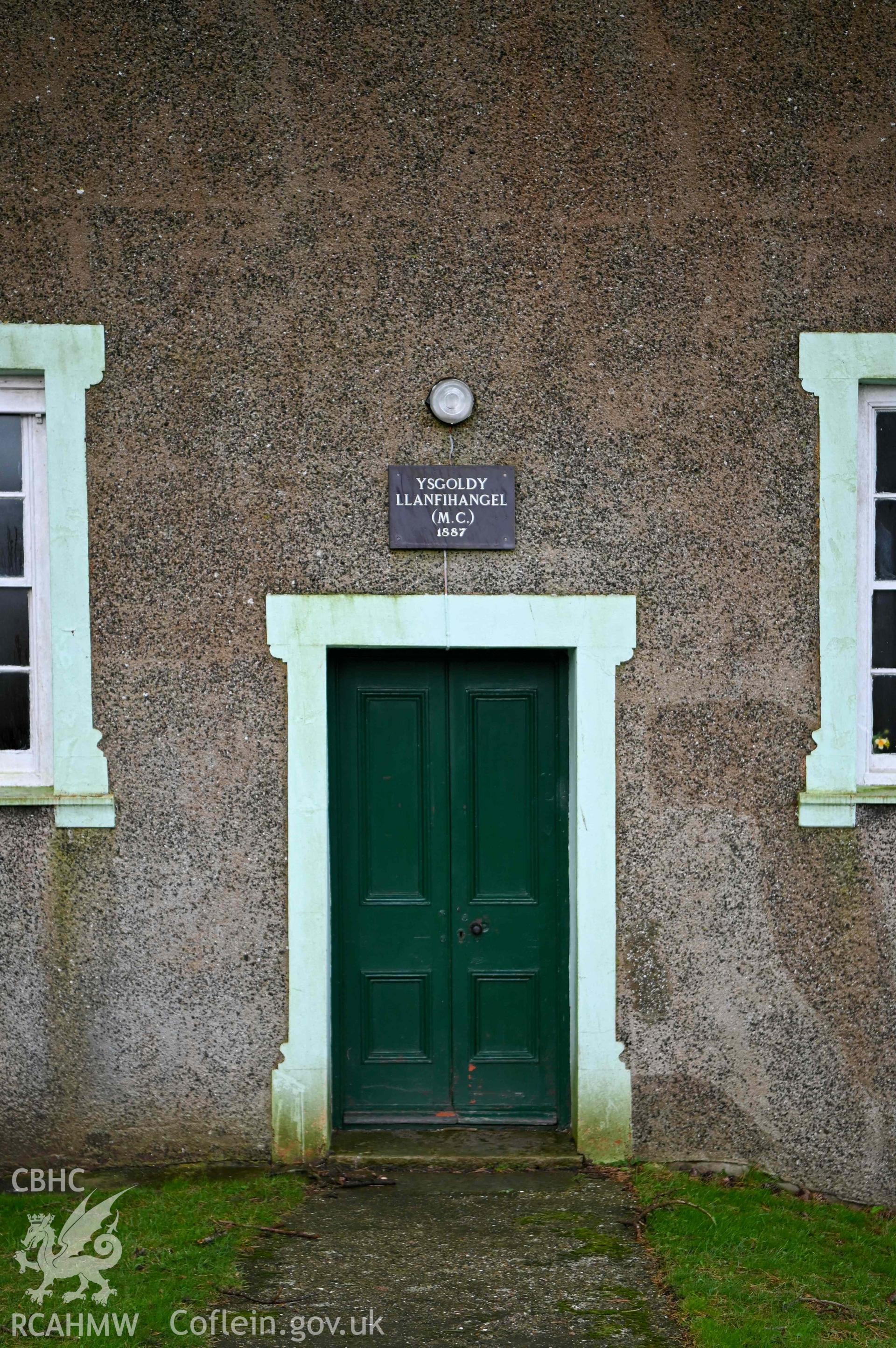Llanfihangel Sunday School - Detailed view of the Sunday School's entrance, taken from South