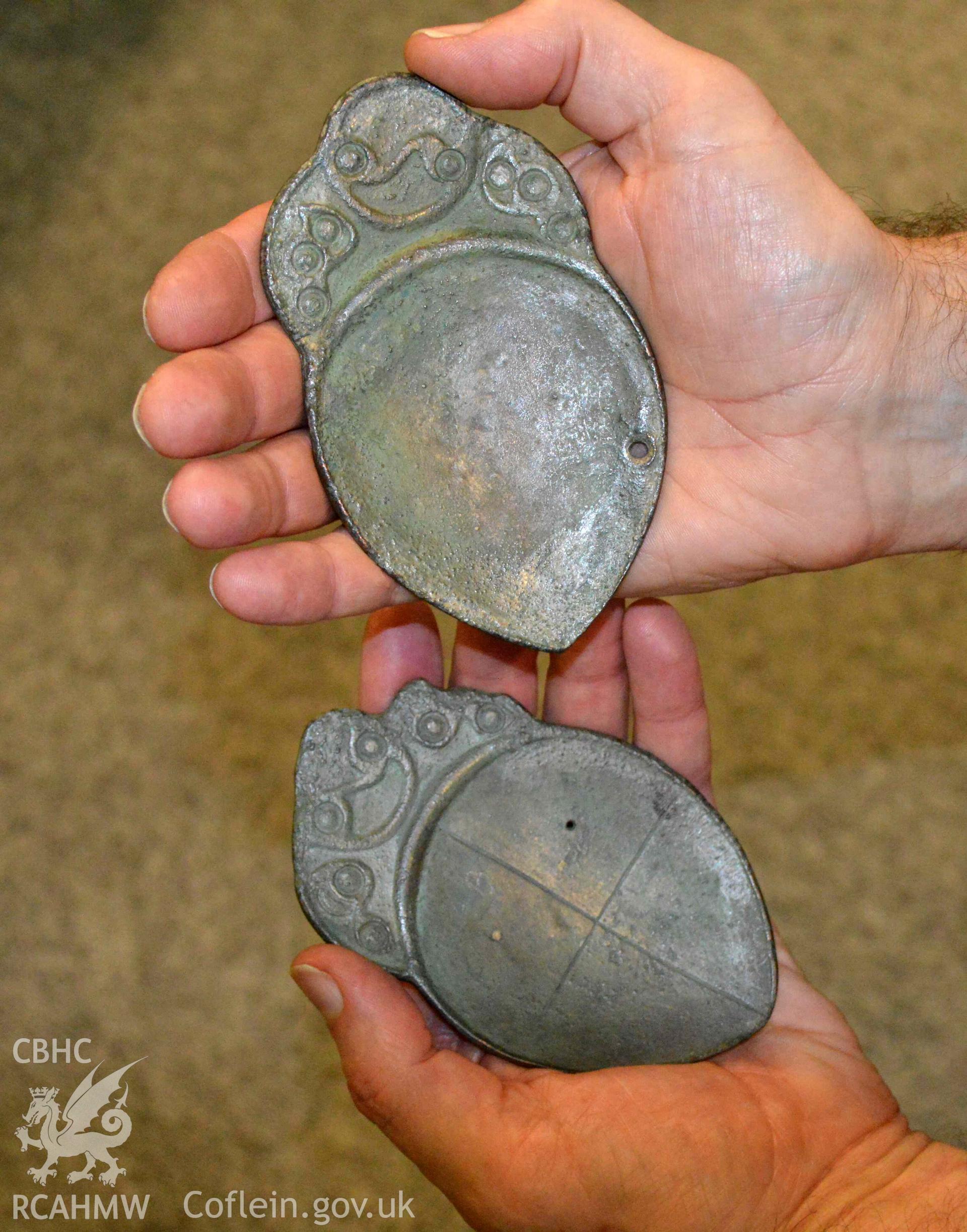 Electrotype replicas of the Penbryn Spoons, displayed at Amgueddfa Ceredigion Museum