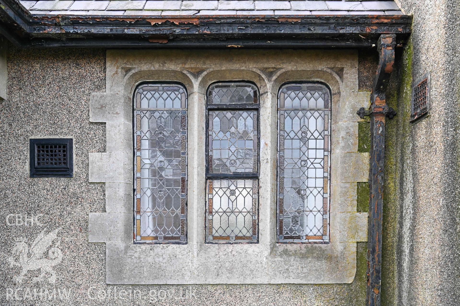 Benllech Welsh Calvinistic Methodist - Detailed view of a chapel window, taken from East