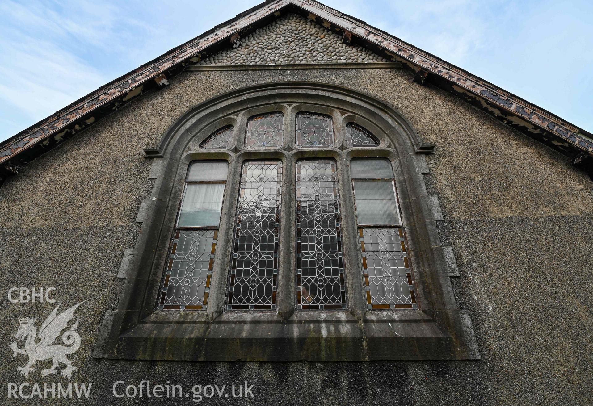 Benllech Welsh Calvinistic Methodist - Low angle, detail of side window, taken from South