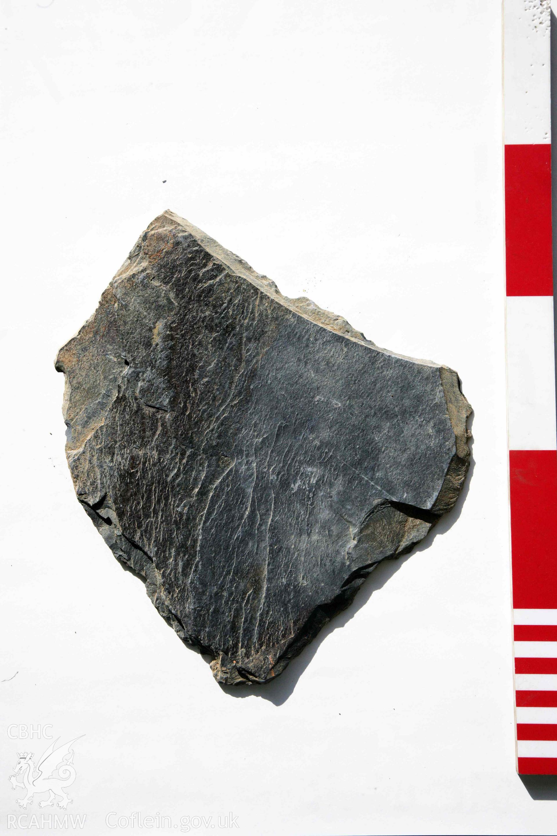 Abermagwr Roman villa: corpus of Roman slates retained in Ceredigion Museum. Roof slate 16, ABR10, context 009.