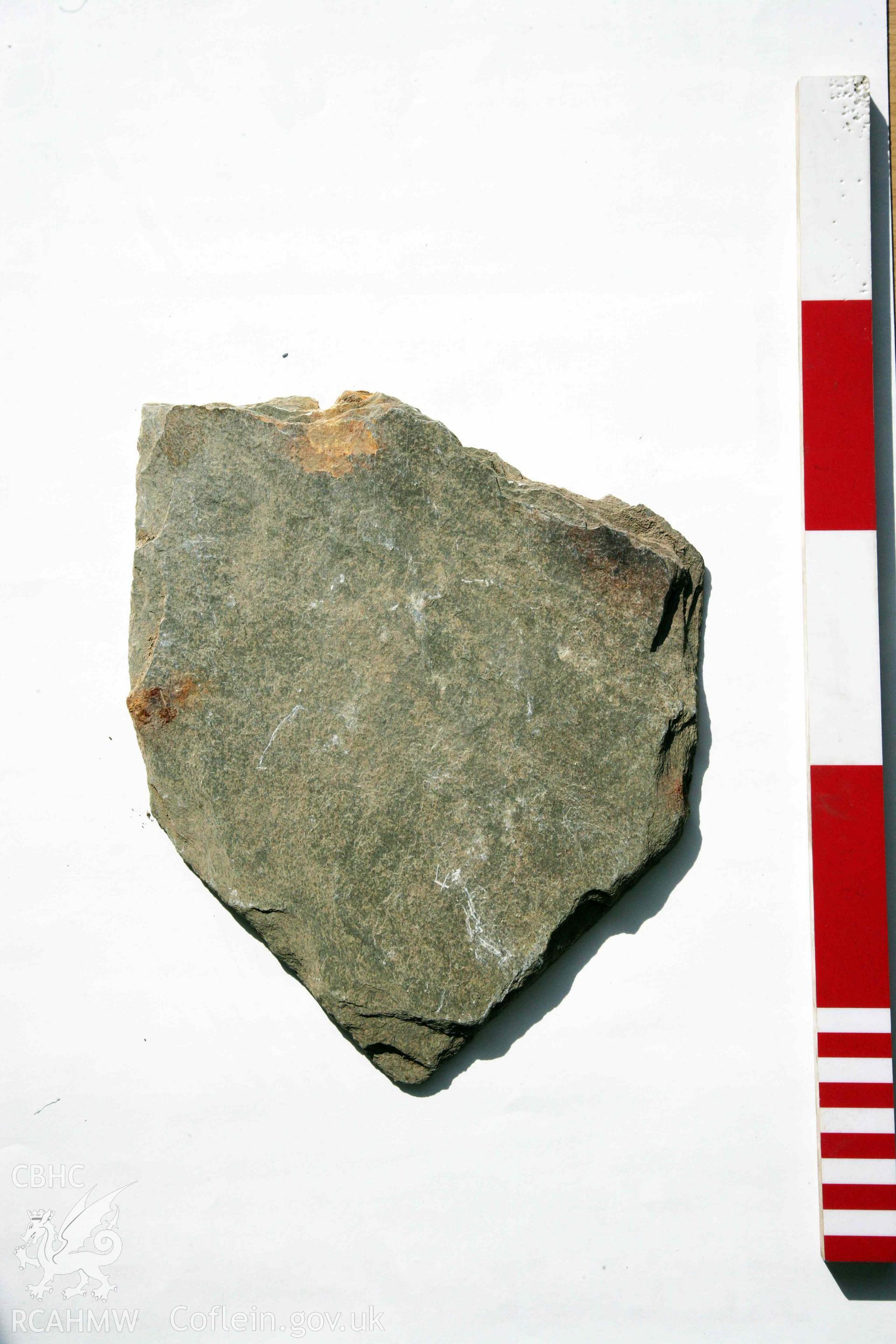 Abermagwr Roman villa: corpus of Roman slates retained in Ceredigion Museum. Roof slate 22. ABR11, context 062.