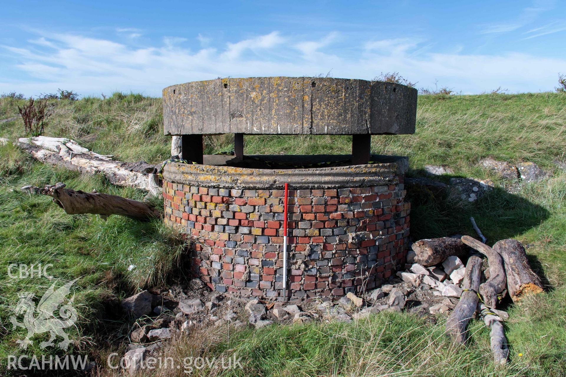 Coastal Observation Post, Undy. Detail showing south face of structure with scale, taken 11 October 2022