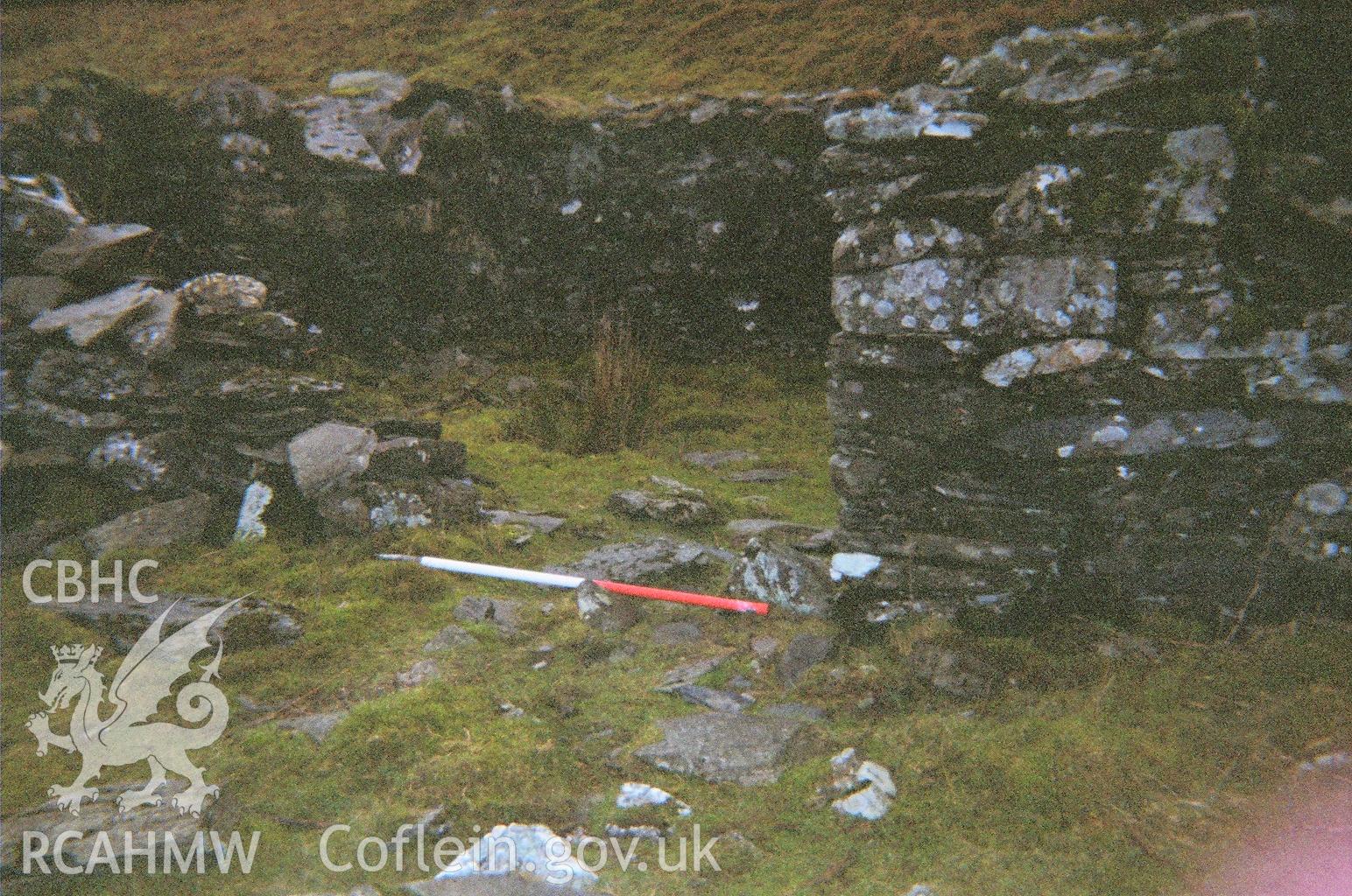 Digital colour photograph of a building at Cwm Maen Gwynedd taken on 10/01/2007 by B. Britton during the Berwyn North East Upland Survey by Archaeophysica.