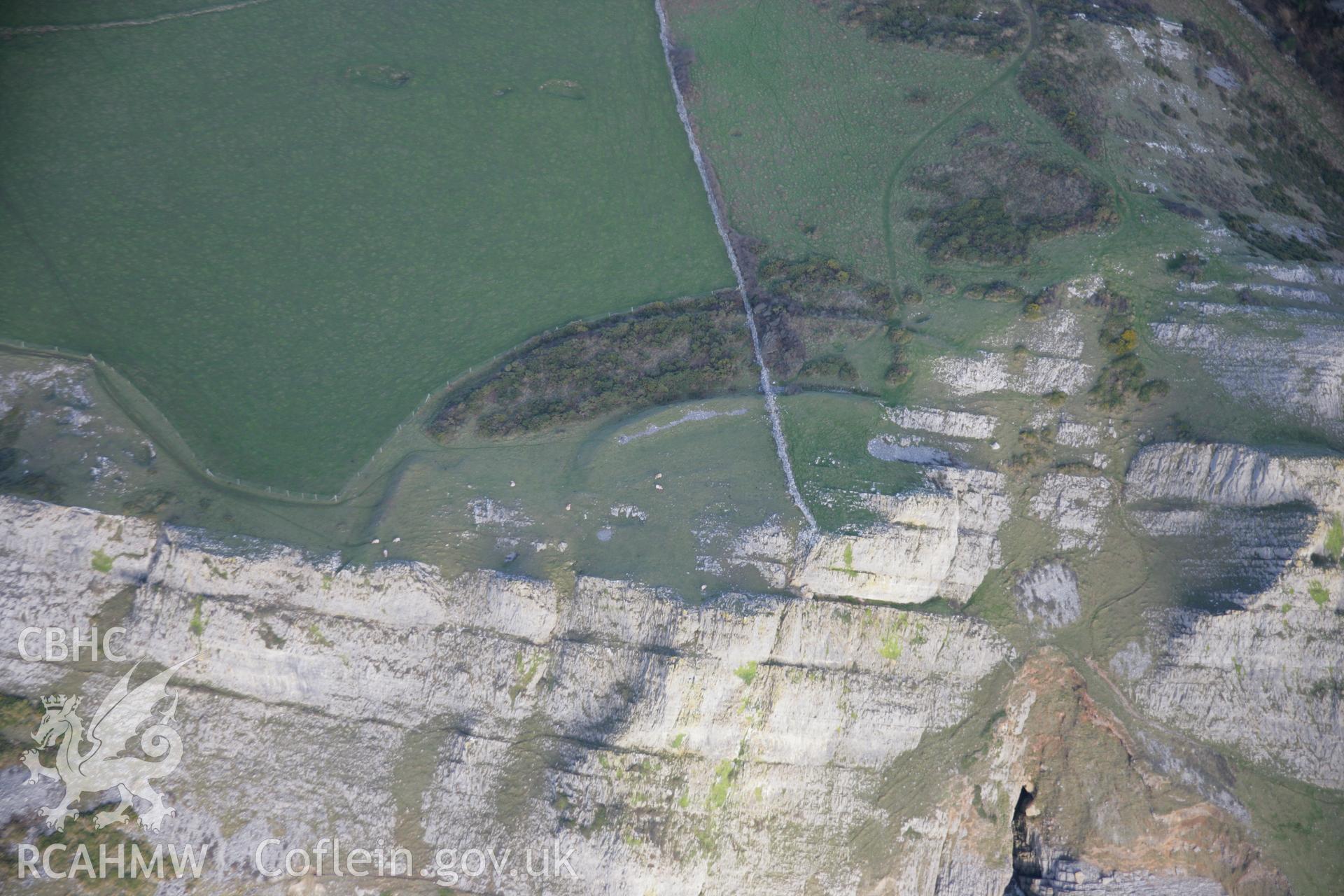 RCAHMW colour oblique aerial photograph of Deborah's Hole Camp from the south. Taken on 26 January 2006 by Toby Driver.