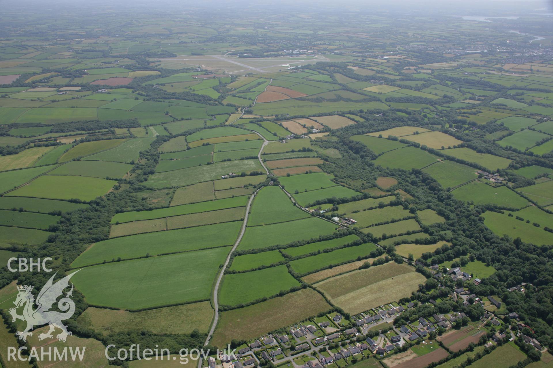 RCAHMW colour oblique aerial photograph of Camrose Village. Taken on 14 July 2006 by Toby Driver