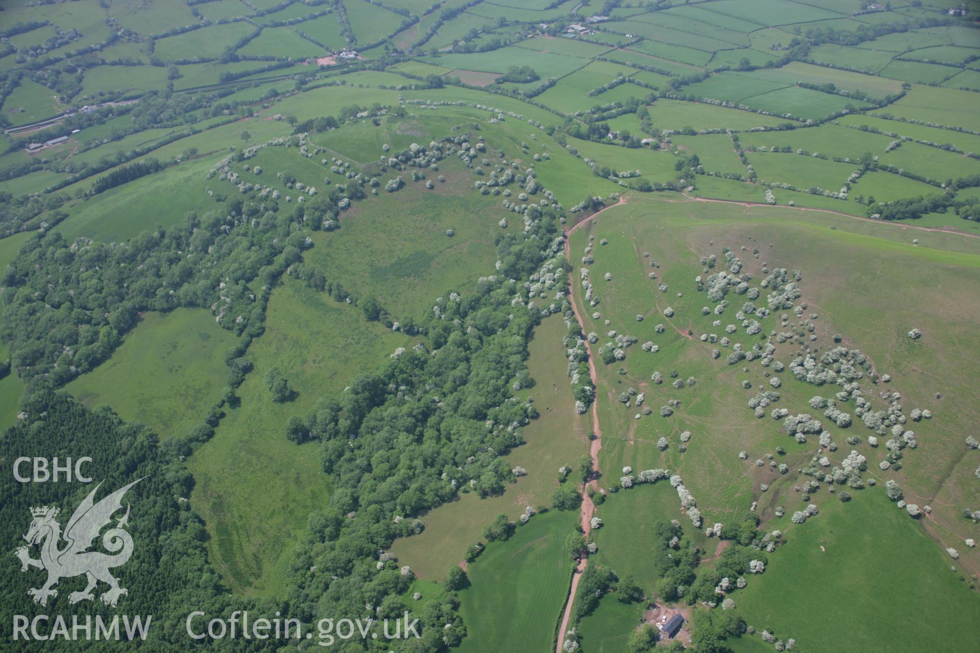 RCAHMW colour oblique aerial photograph of Castell Dinas from the north-east. Taken on 09 June 2006 by Toby Driver.