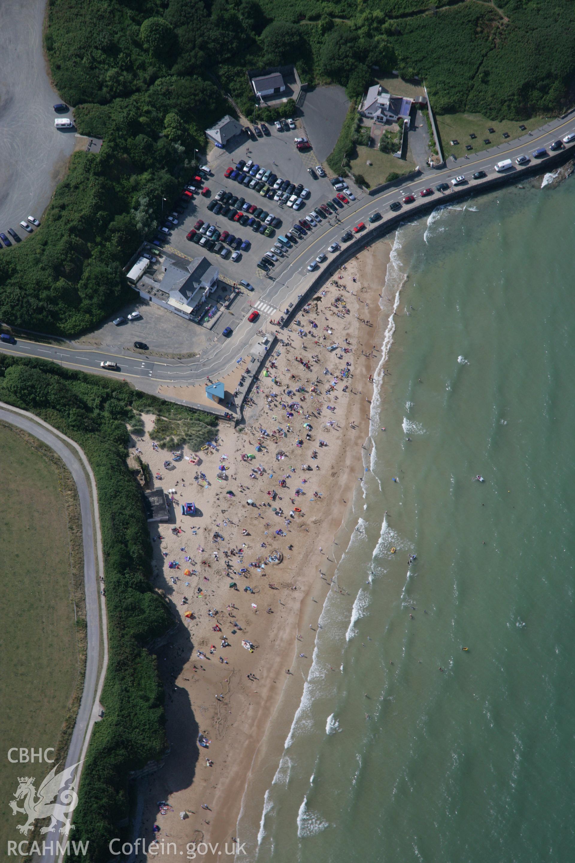 RCAHMW colour oblique aerial photograph of Benllech and the beach. Taken on 14 August 2006 by Toby Driver.