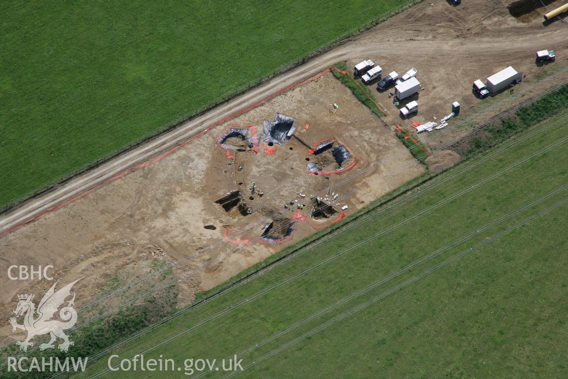 RCAHMW colour oblique aerial photograph of Vaynor Farm Henge. Taken on 11 July 2006 by Toby Driver.