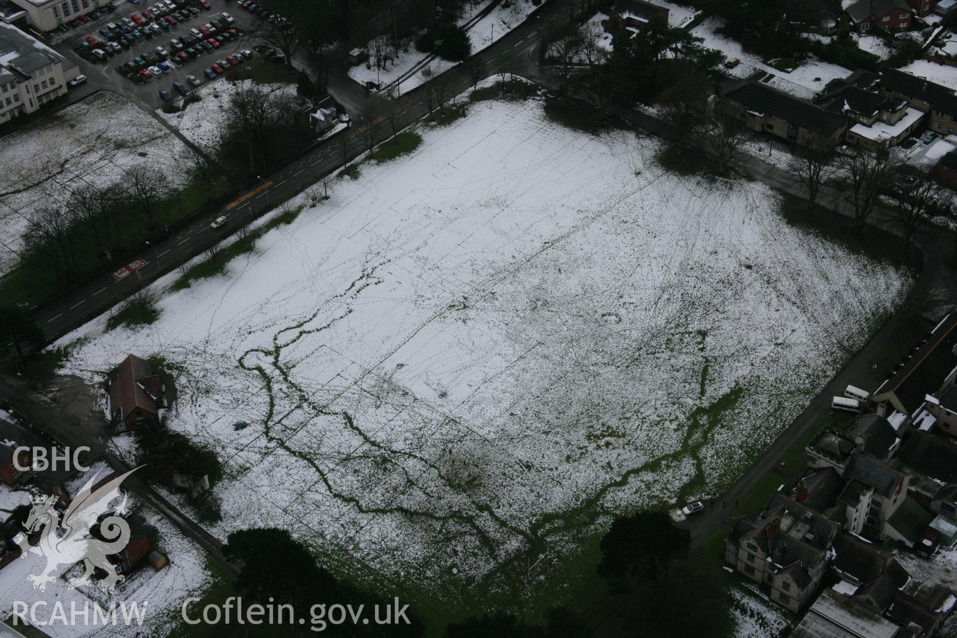 RCAHMW colour oblique aerial photograph of Ruthin Grammar School from the north-east. Taken on 06 March 2006 by Toby Driver.