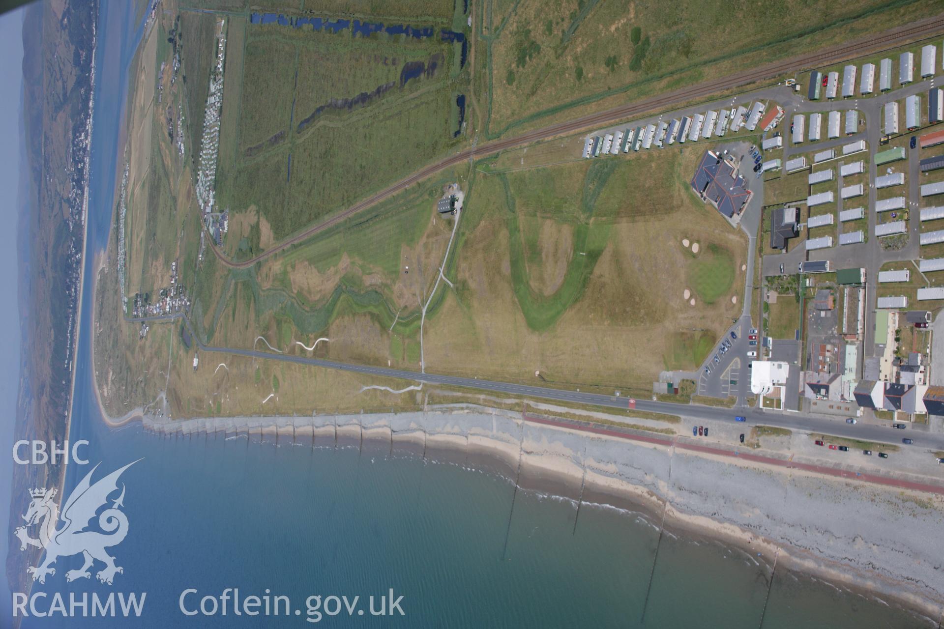 RCAHMW colour oblique aerial photograph of Borth Village. Taken on 17 July 2006 by Toby Driver.