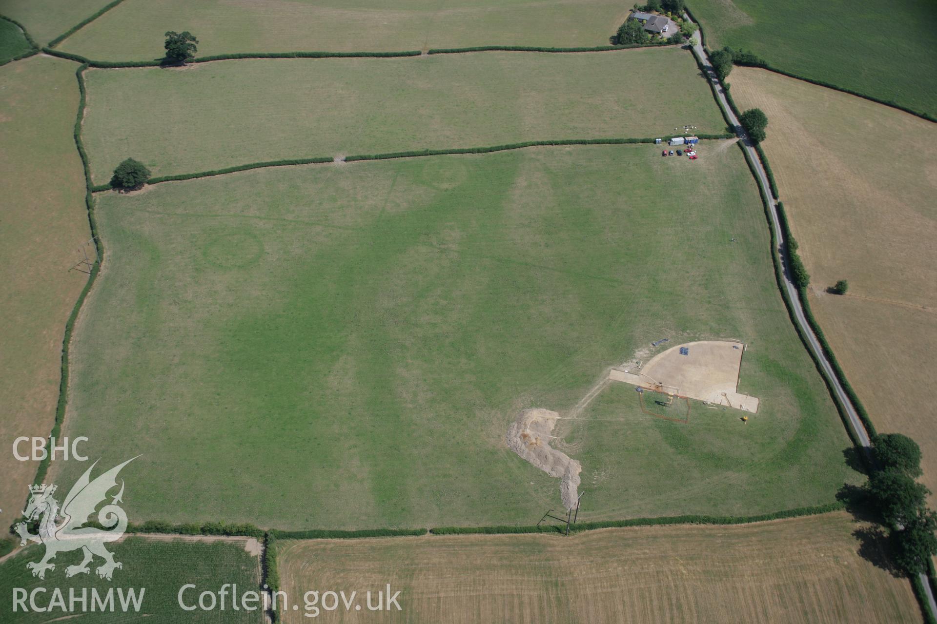 RCAHMW colour oblique aerial photograph of Dyffryn Lane Henge. Taken on 25 July 2006 by Toby Driver.