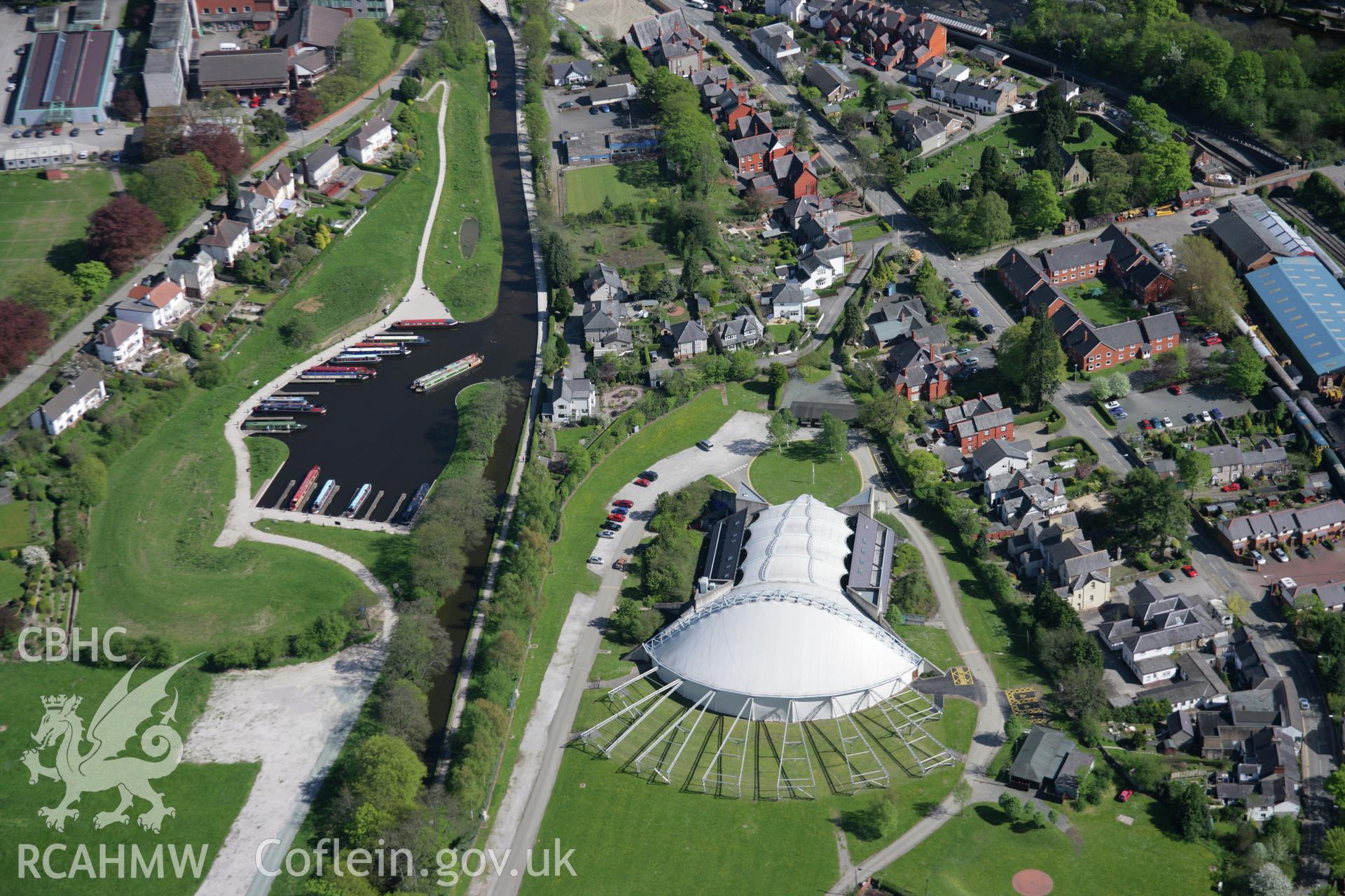 RCAHMW digital colour oblique photograph of the Royal International Pavilion, Llangollen, from the west. Taken on 05/05/2006 by T.G. Driver.