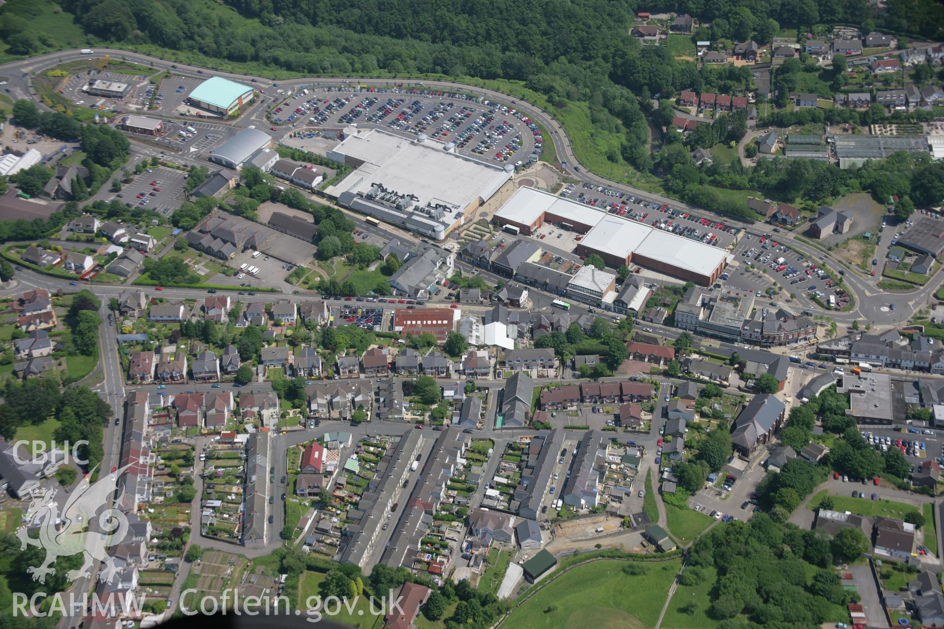 RCAHMW colour oblique aerial photograph of Blackwood from the south-west. Taken on 09 June 2006 by Toby Driver.