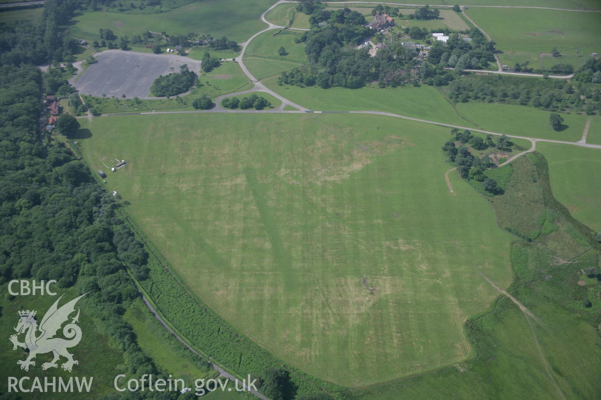 RCAHMW colour oblique photograph of Margam park, cropmarks. Taken by Toby Driver on 29/06/2006.
