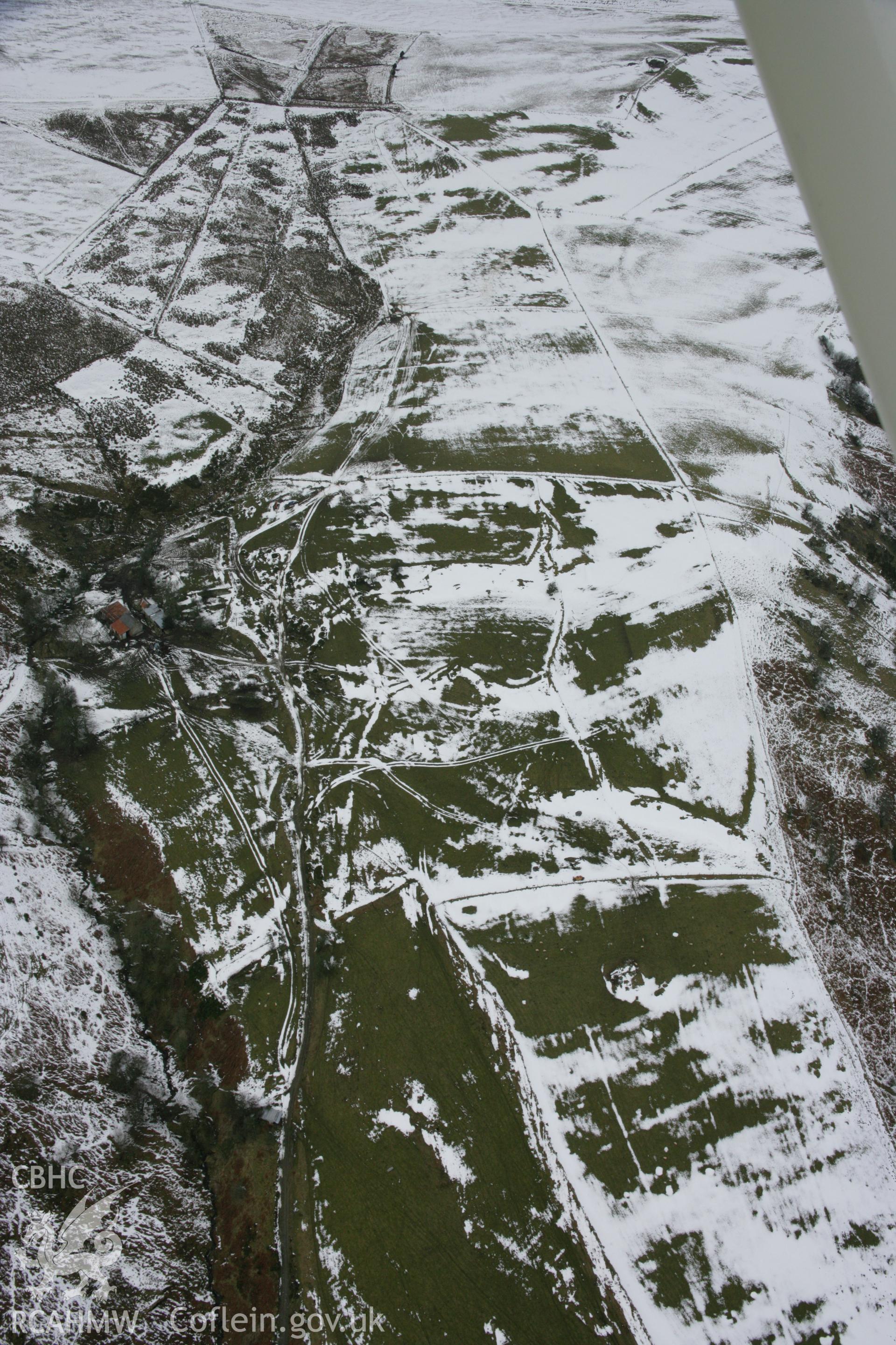 RCAHMW colour oblique aerial photograph of Craig y Beri Lead Mine from the south-east. Taken on 06 March 2006 by Toby Driver.