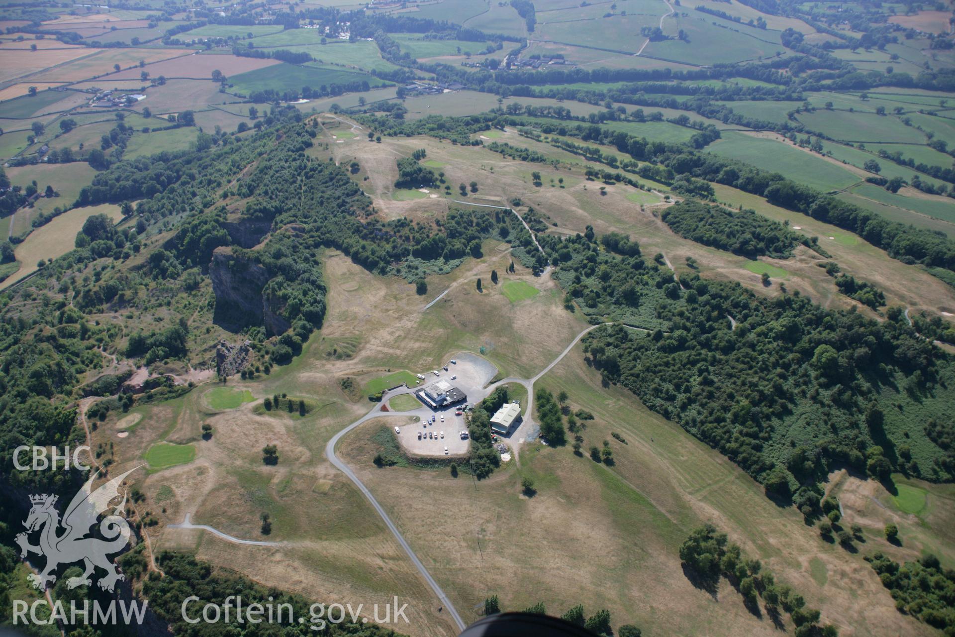 RCAHMW colour oblique aerial photograph of Llanymynech Hillfort. Taken on 17 July 2006 by Toby Driver.