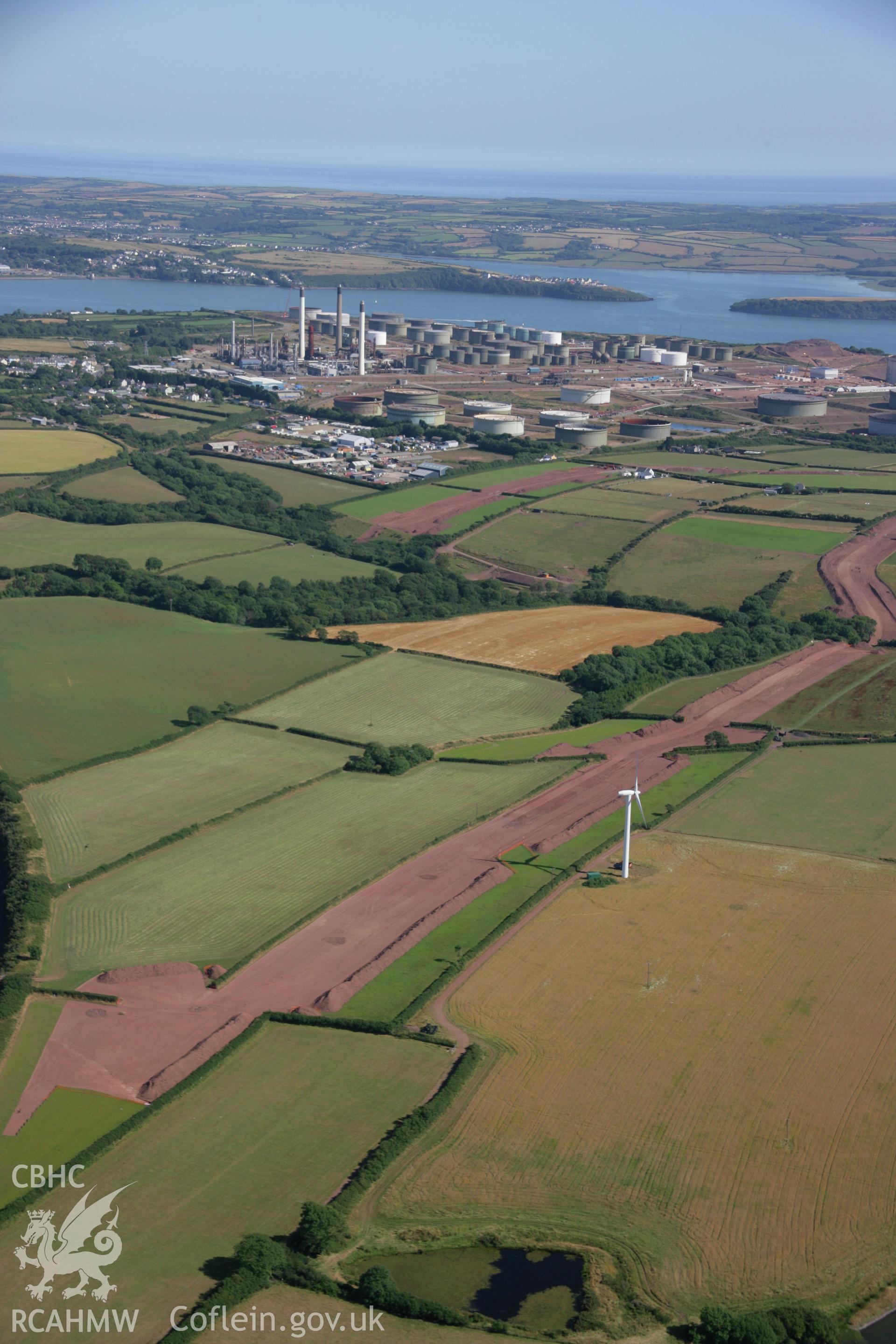 RCAHMW colour oblique aerial photograph of LNG pipeline near Waterston. Taken on 24 July 2006 by Toby Driver