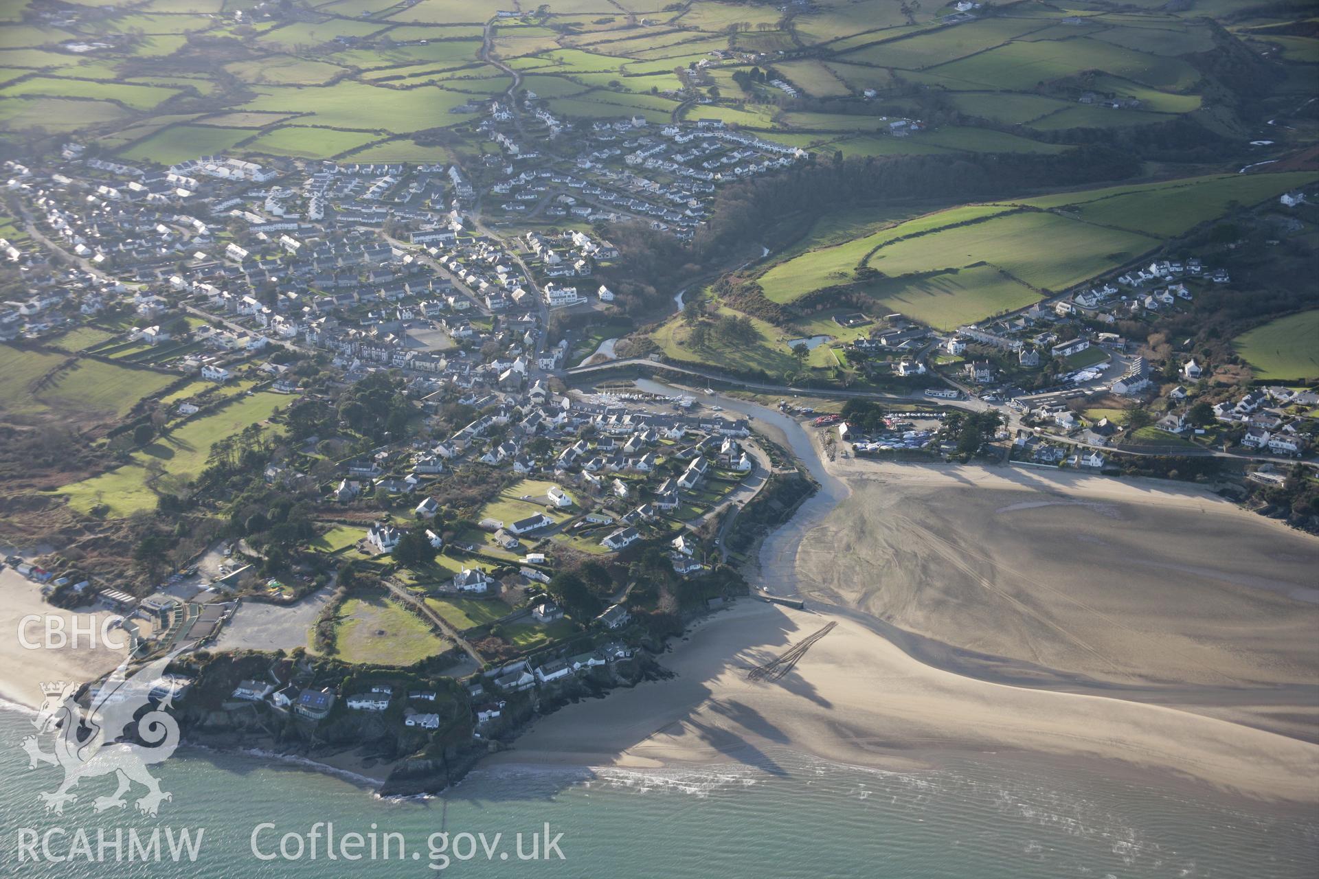 RCAHMW colour oblique aerial photograph of Abersoch from the north-east. Taken on 09 February 2006 by Toby Driver.