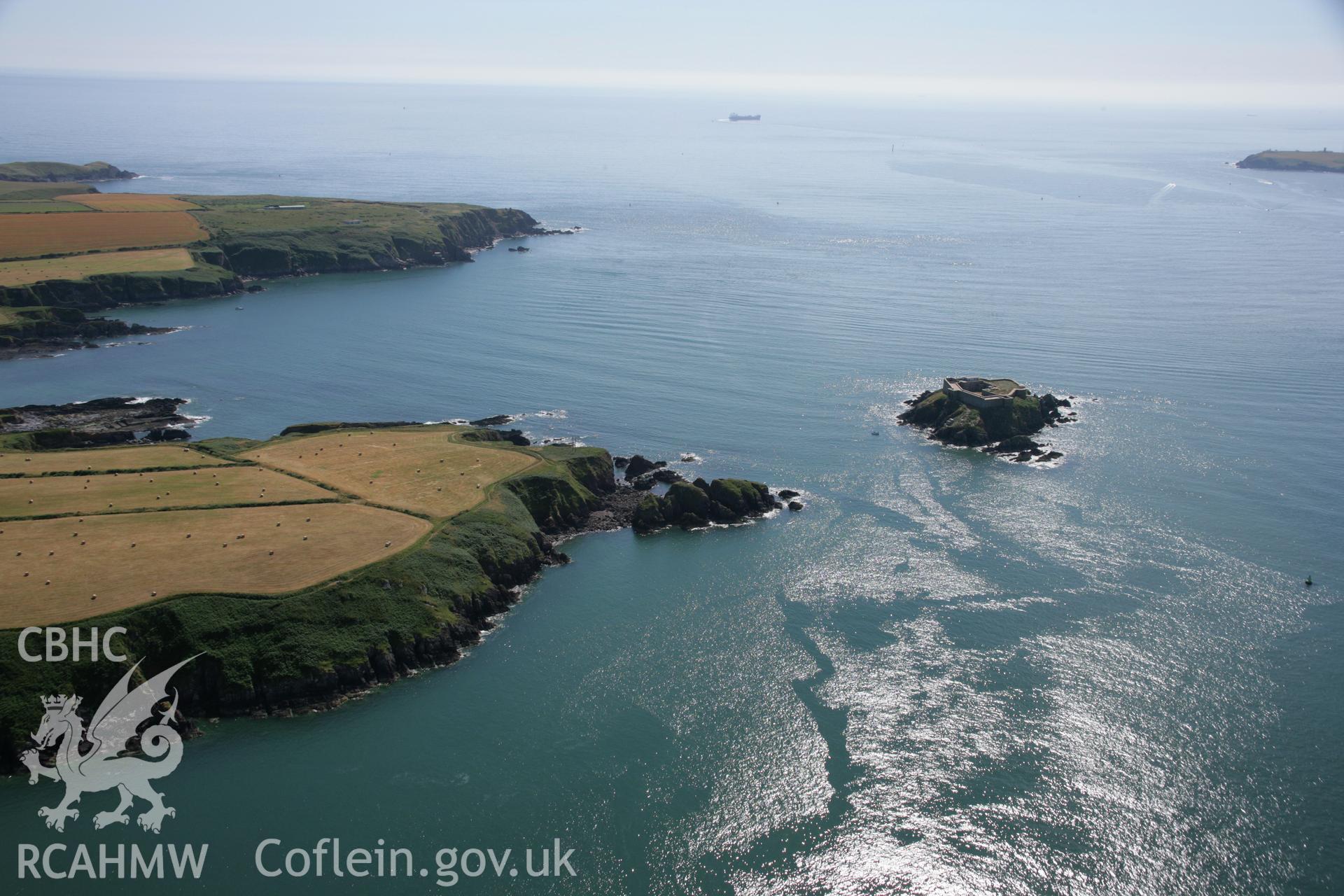 RCAHMW colour oblique aerial photograph of Thorn Island Battery Fort. Taken on 24 July 2006 by Toby Driver
