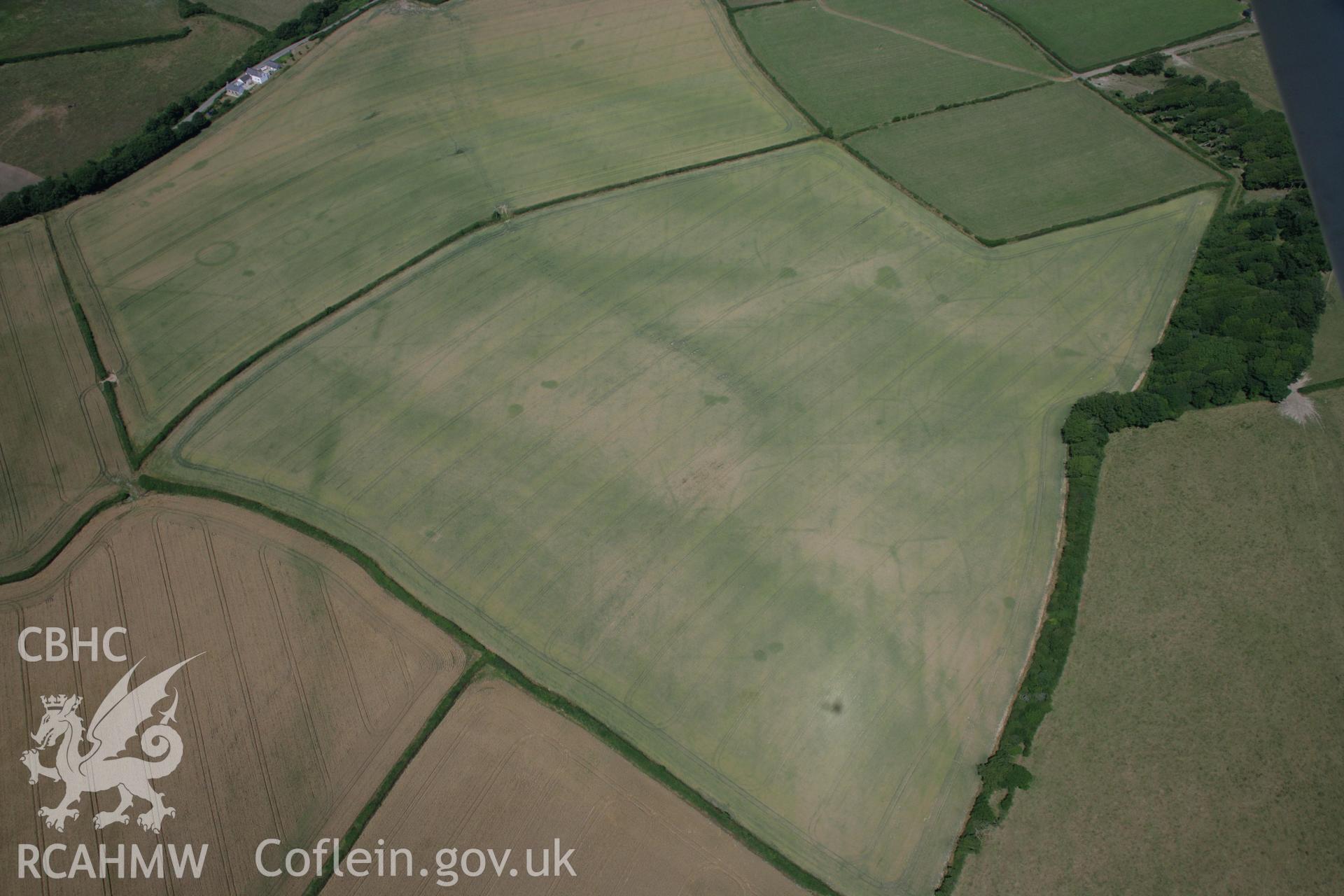 RCAHMW colour oblique aerial photograph of St Donat's Deserted Village. Taken on 24 July 2006 by Toby Driver.