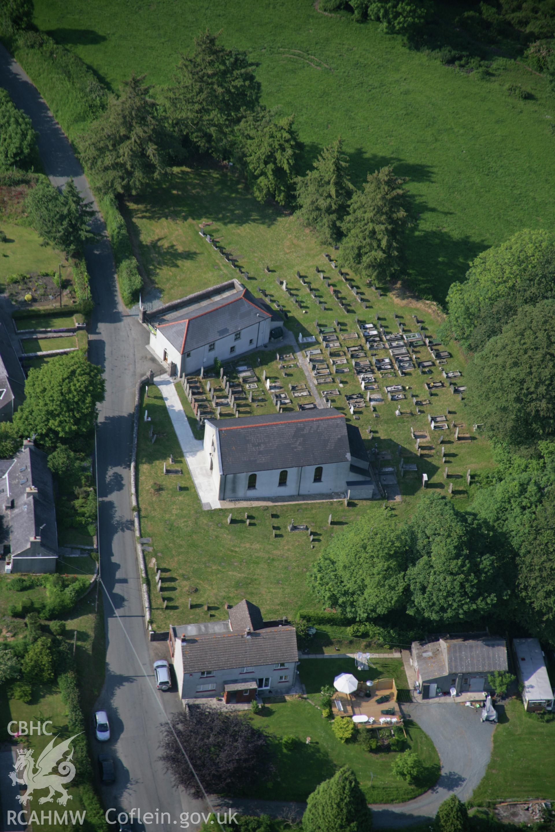 RCAHMW colour oblique aerial photograph of Pisgah English Baptist Chapel, Cresswell Quay, viewed from the south. Taken on 08 June 2006 by Toby Driver.