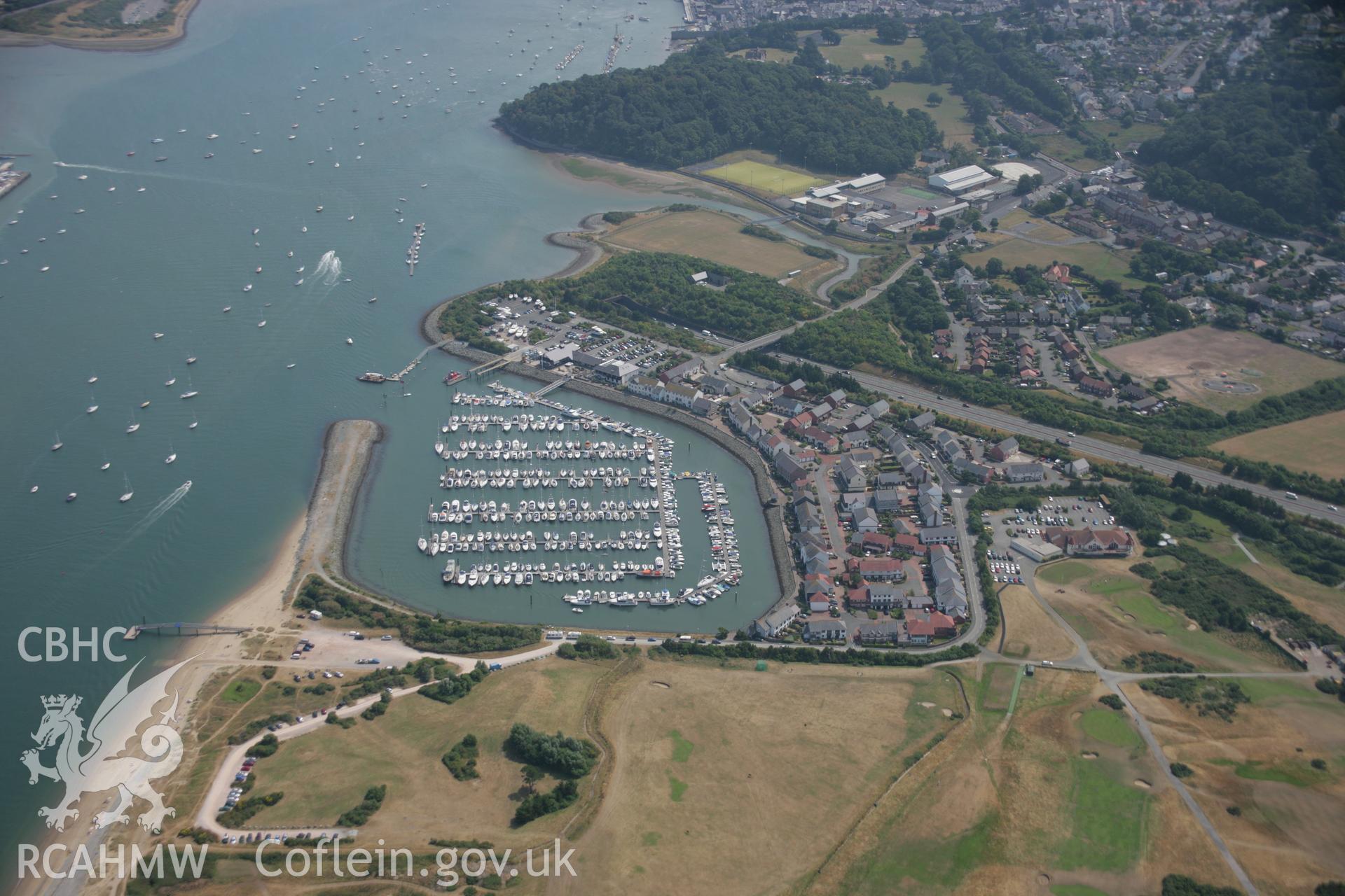 RCAHMW colour oblique aerial photograph of Conwy Marina, Conwy, Caernarvonshire. Taken on 25 July 2006 by Toby Driver.