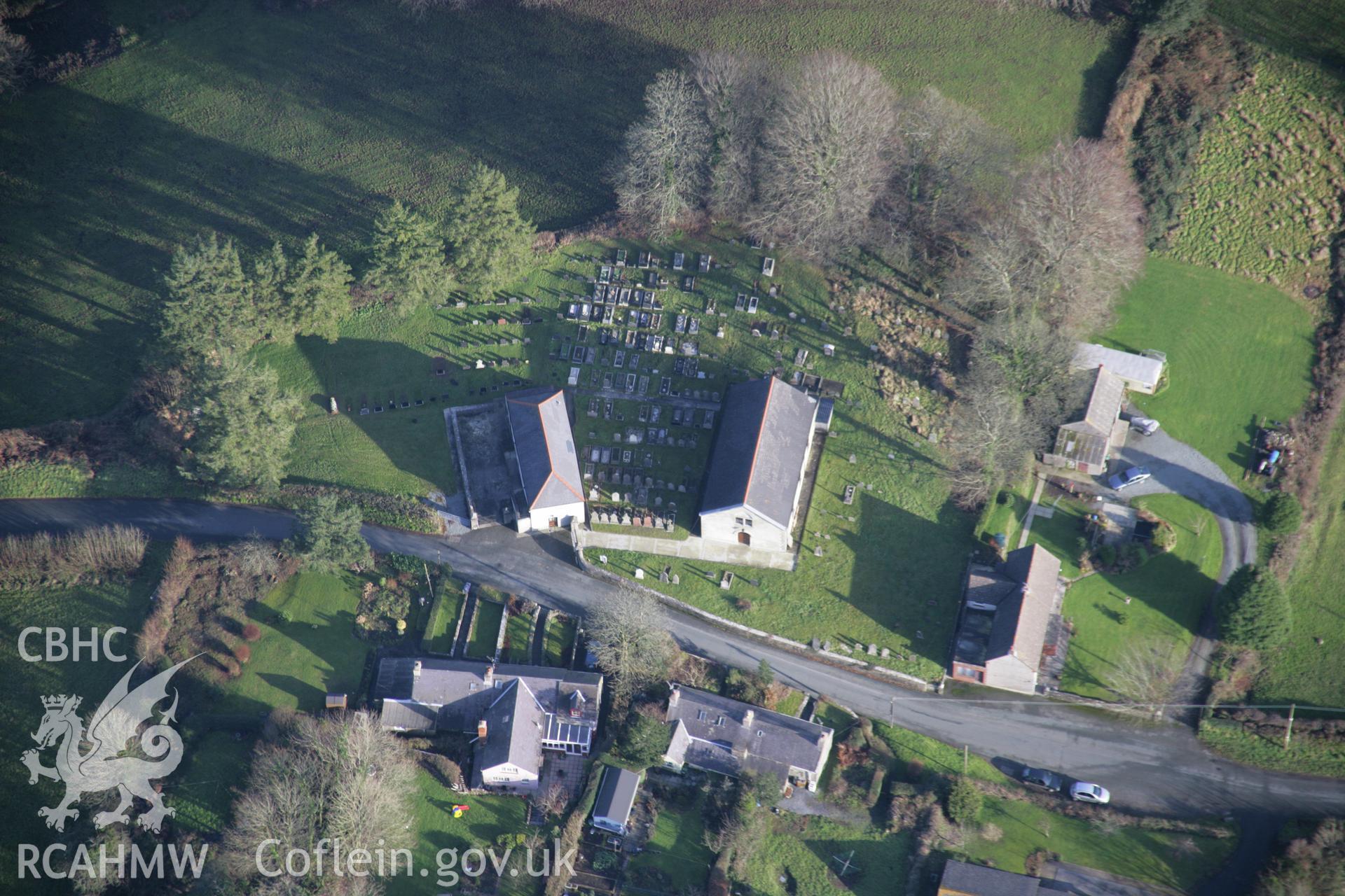 RCAHMW colour oblique aerial photograph of Pisgah English Baptist Chapel, Cresswell Quay, viewed from the west. Taken on 11 January 2006 by Toby Driver.