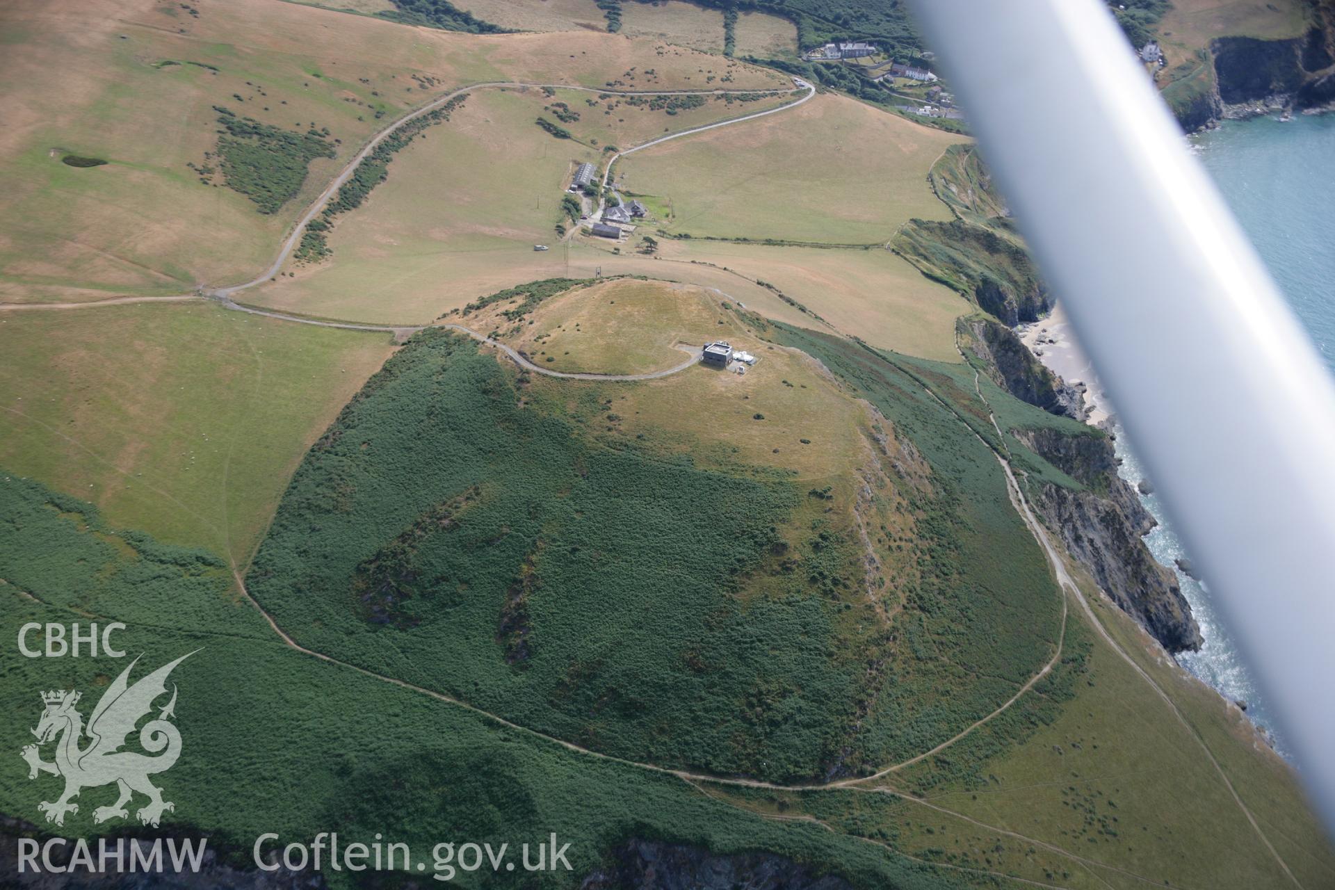 RCAHMW colour oblique aerial photograph of Pen Dinas Lochtyn. Taken on 27 July 2006 by Toby Driver.