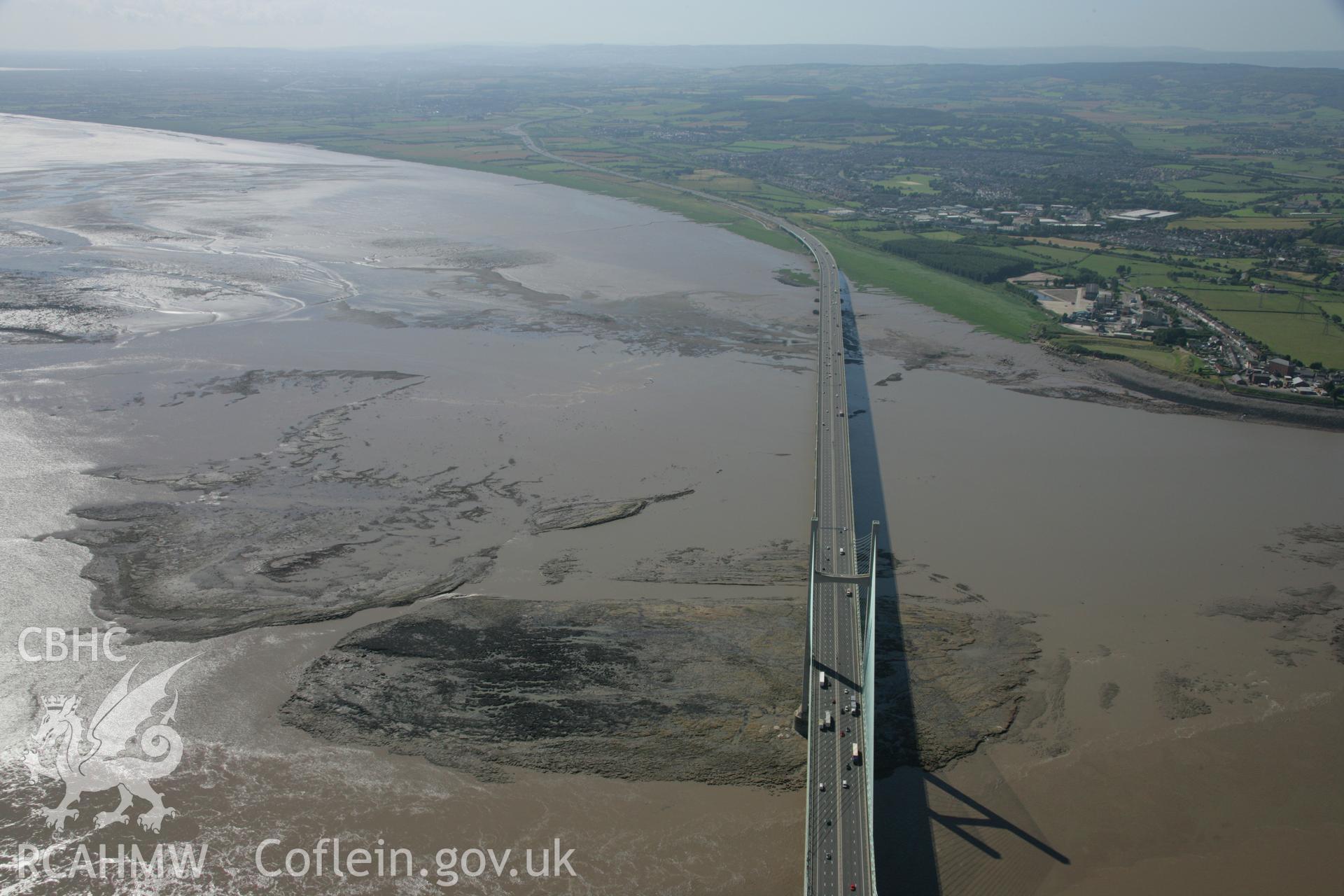 RCAHMW colour oblique aerial photograph of the Second Severn Crossing. Taken on 13 July 2006 by Toby Driver.
