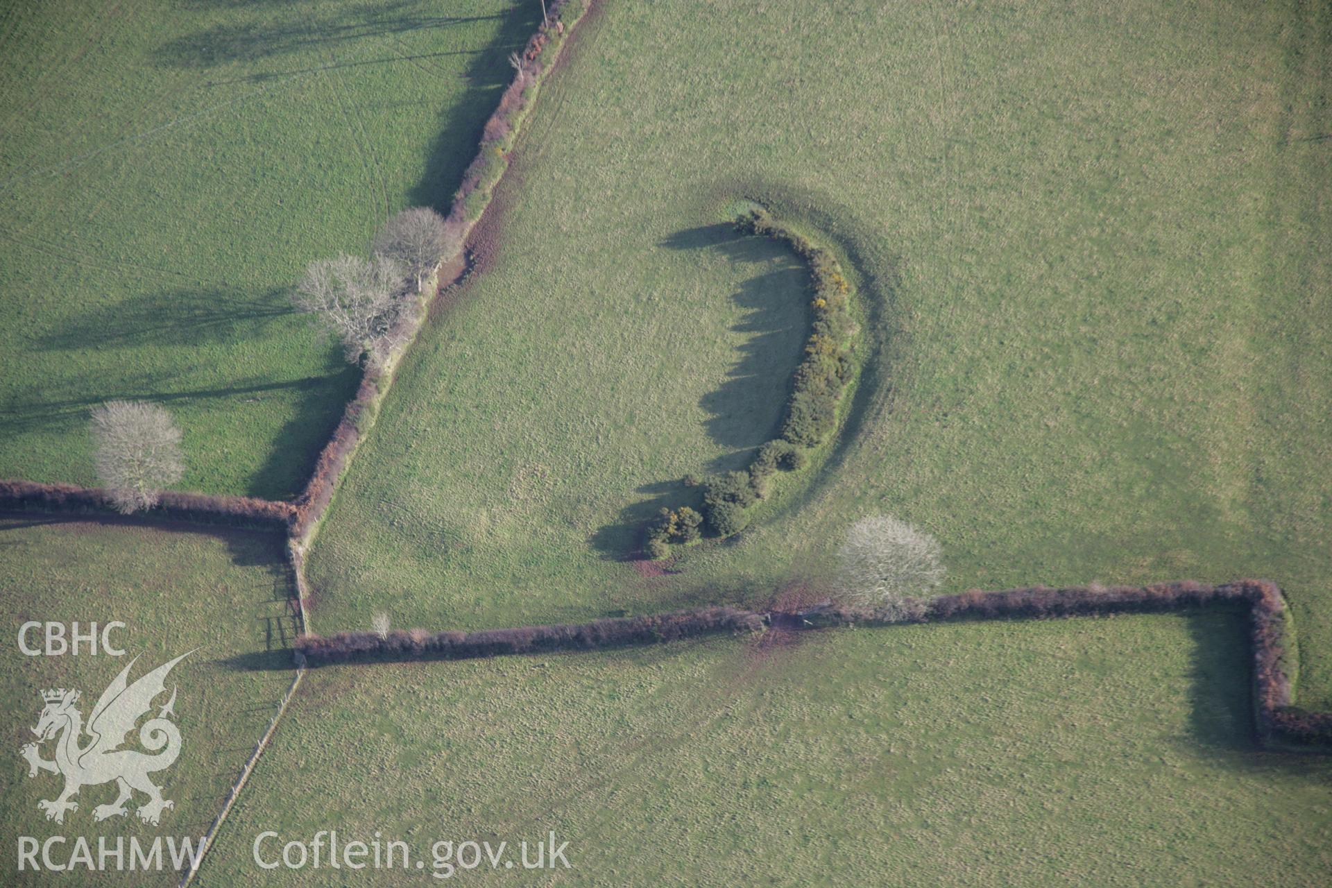 RCAHMW colour oblique aerial photograph of Narberth Mountain Enclosure, viewed from the west. Taken on 11 January 2006 by Toby Driver.