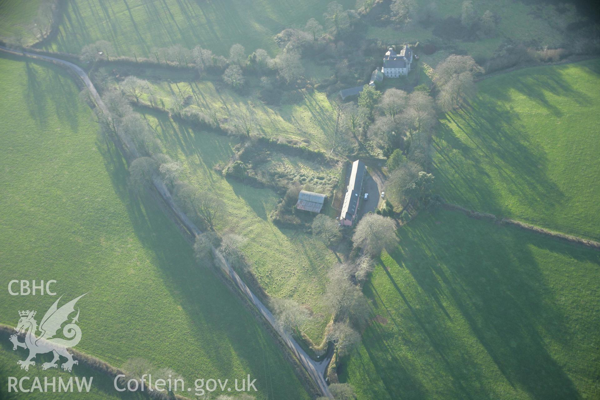 RCAHMW colour oblique aerial photograph of The Grove Garden, Narberth, from the north-east. Taken on 26 January 2006 by Toby Driver.