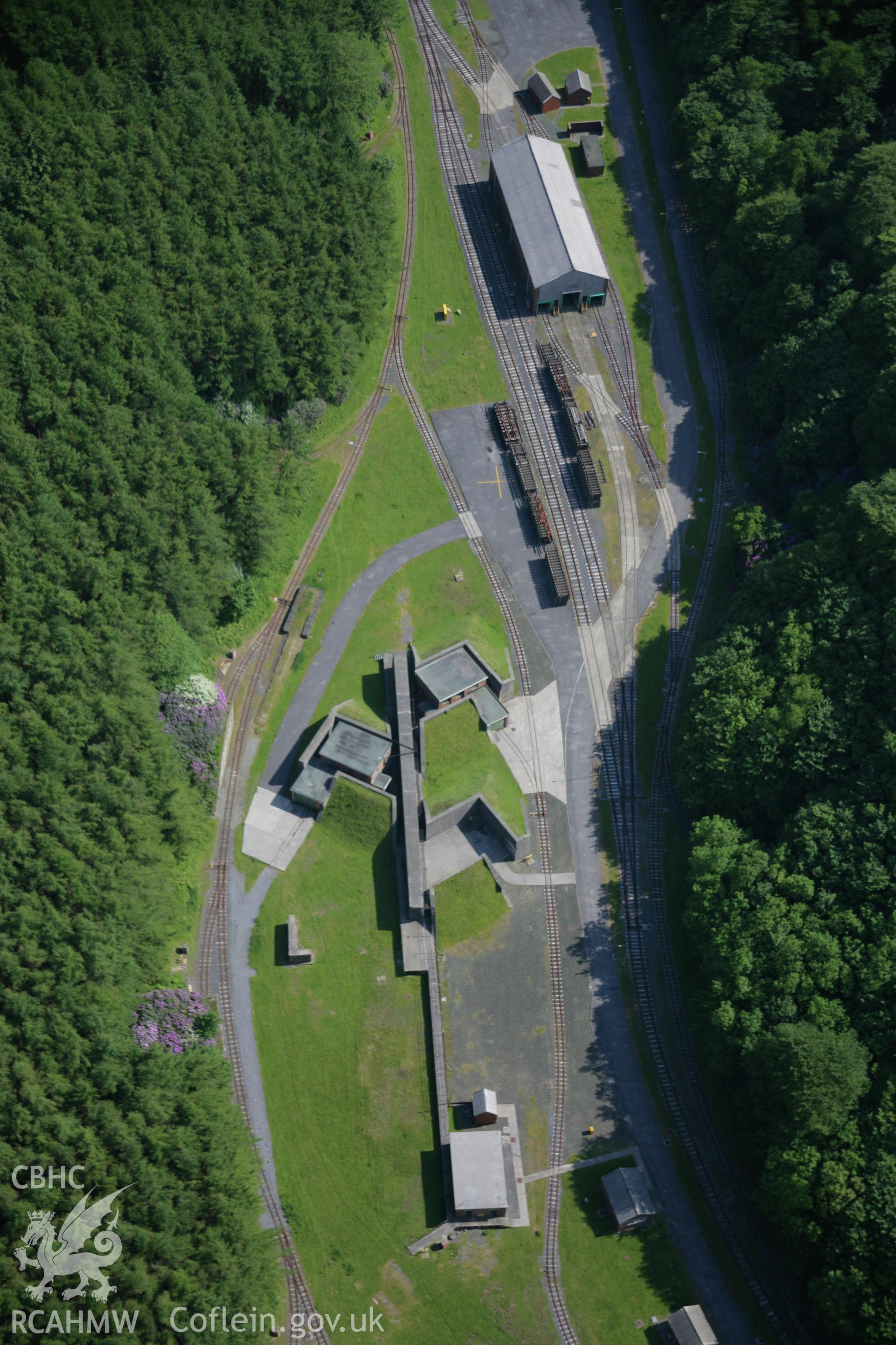 RCAHMW colour oblique aerial photograph of RNAD Trecwn from the north showing buildings and the railway system. Taken on 08 June 2006 by Toby Driver.