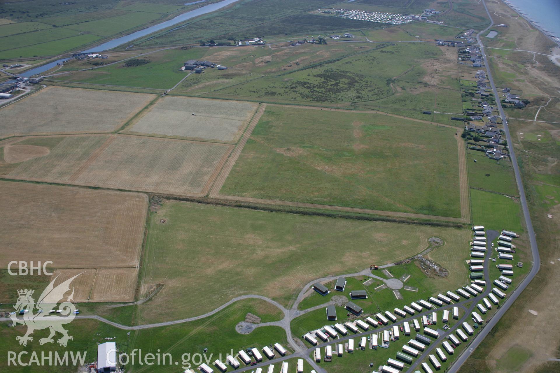 RCAHMW colour oblique aerial photograph of Ynyslas Nature Reserve Firing Range. Taken on 17 July 2006 by Toby Driver.