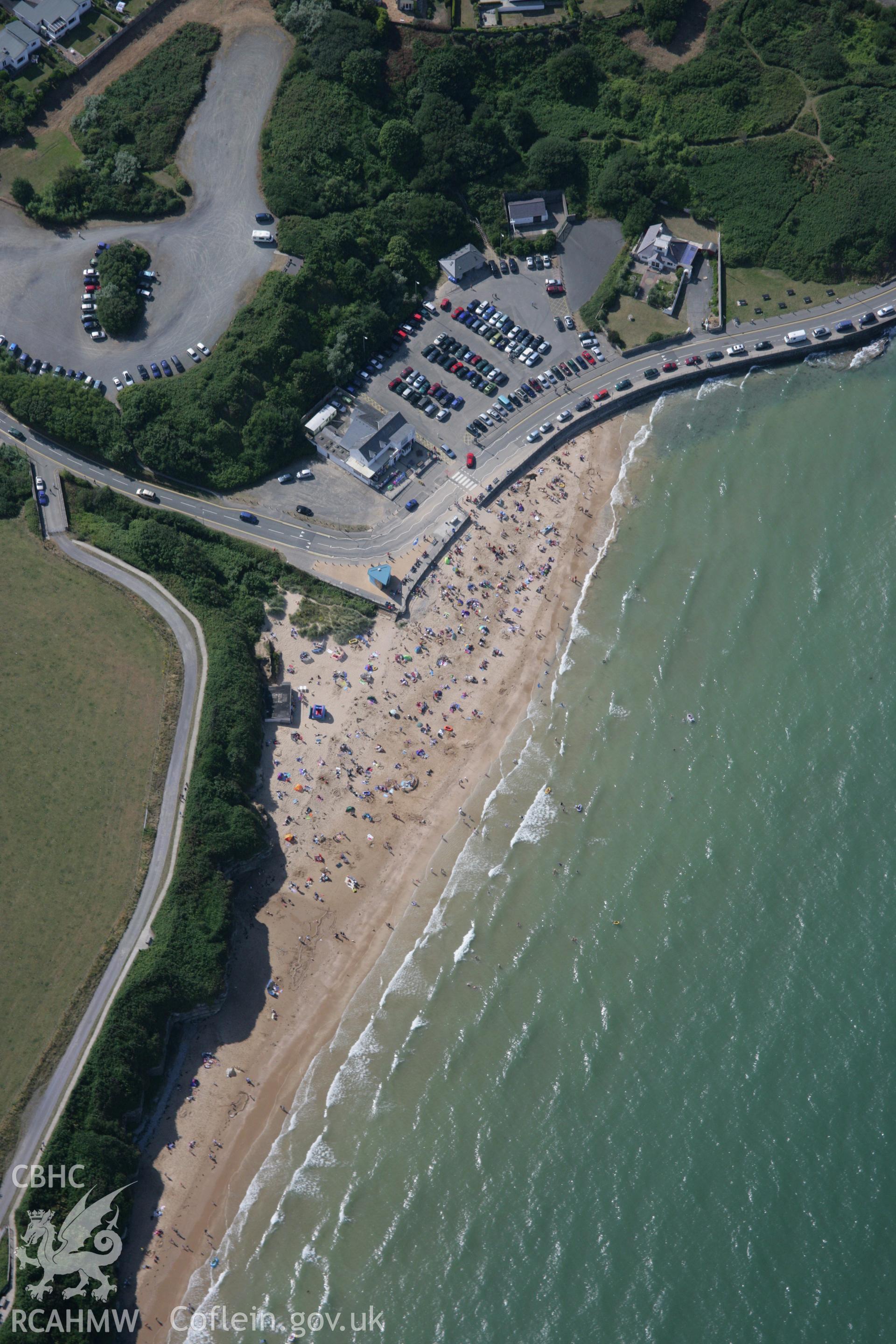 RCAHMW colour oblique aerial photograph of Benllech and the beach. Taken on 14 August 2006 by Toby Driver.