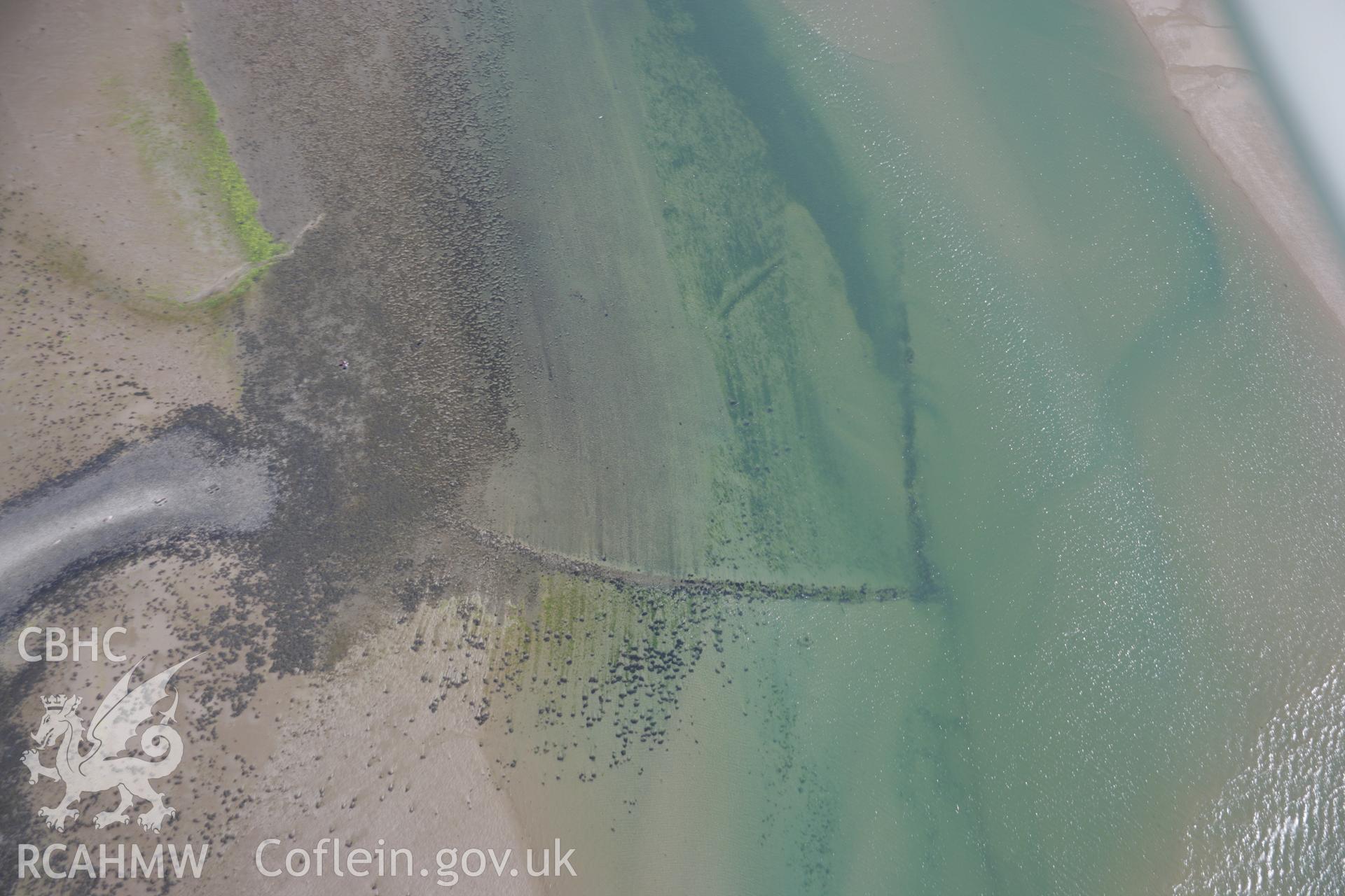 RCAHMW colour oblique aerial photograph of Cored Gwyrfai Fish Trap from the north. Taken on 14 June 2006 by Toby Driver.