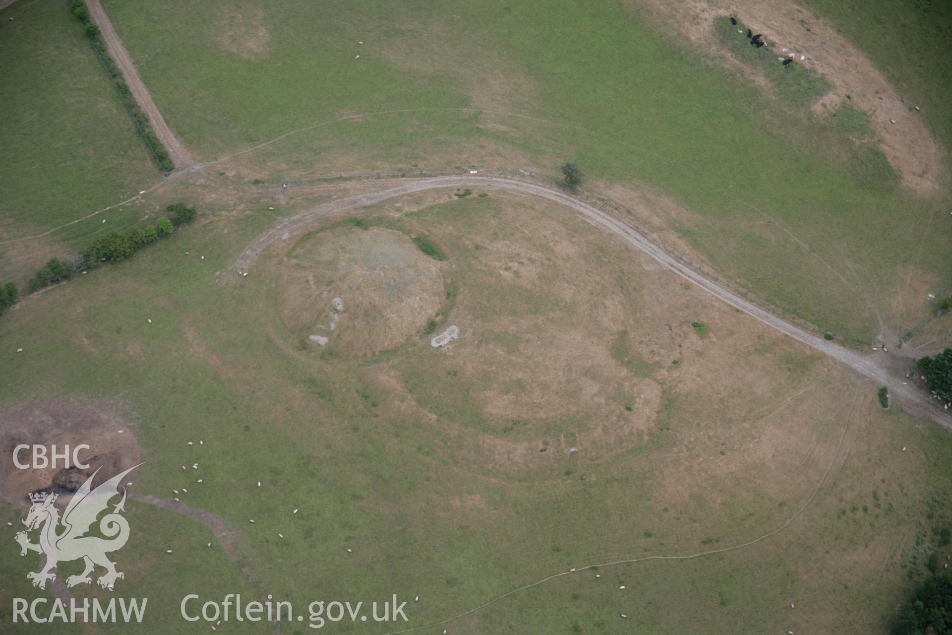 RCAHMW colour oblique aerial photograph of Tomen Bedd-Ugre. Taken on 27 July 2006 by Toby Driver.
