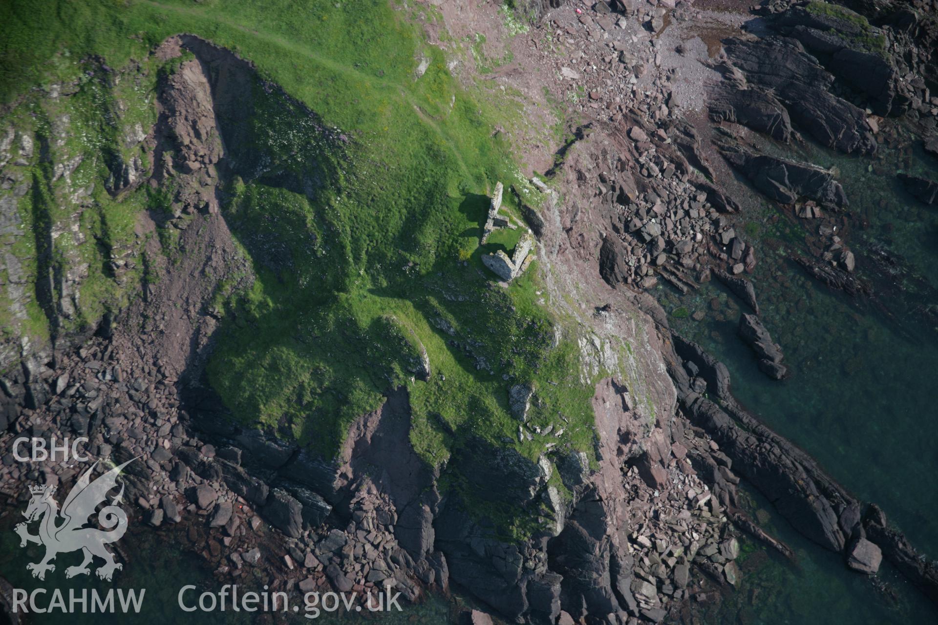 RCAHMW colour oblique aerial photograph of East Blockhouse, Angle viewed from the north-west. Taken on 08 June 2006 by Toby Driver.