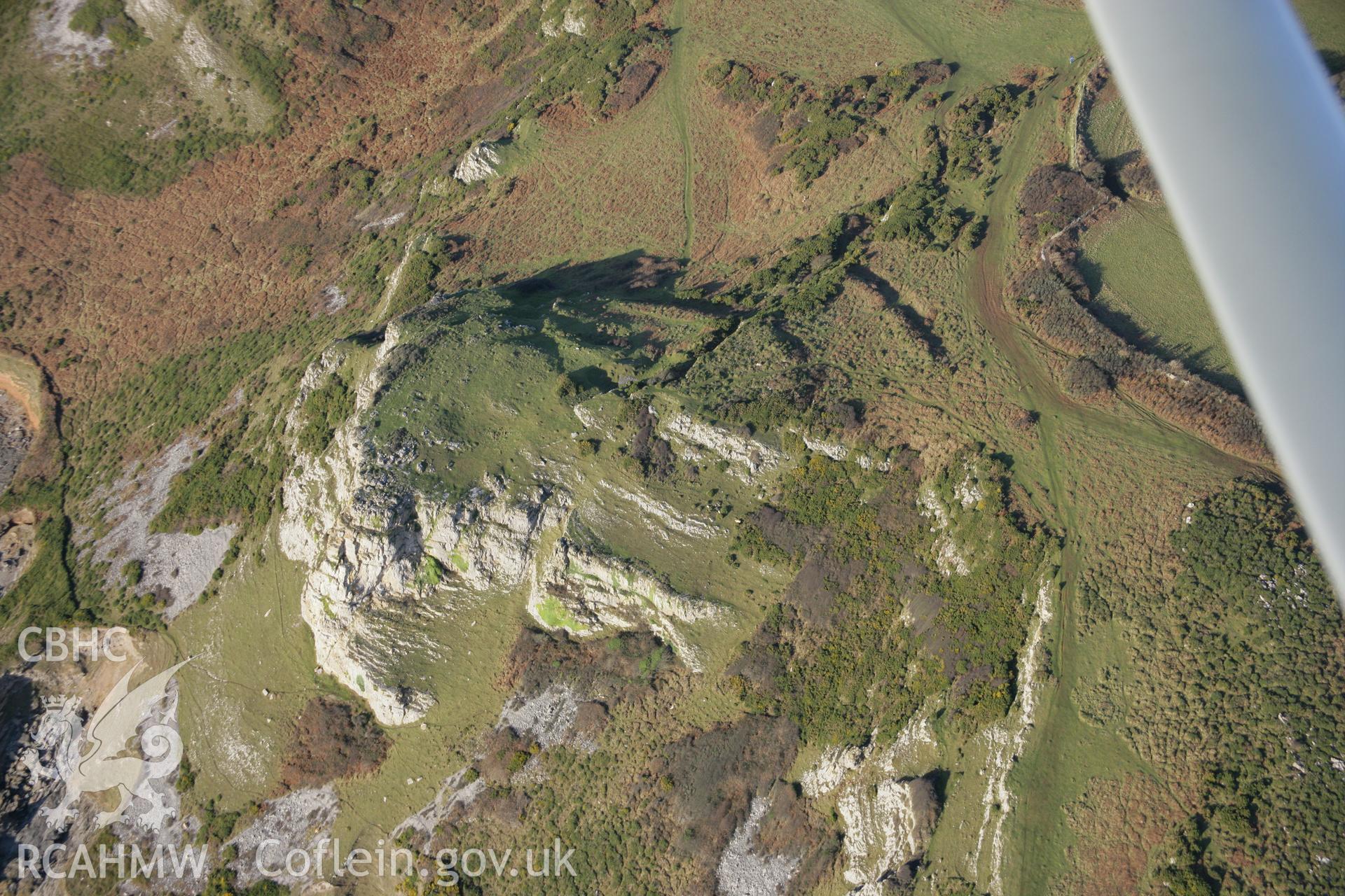 RCAHMW colour oblique aerial photograph of High Pennard Hillfort from the south-east Taken on 26 January 2006 by Toby Driver.