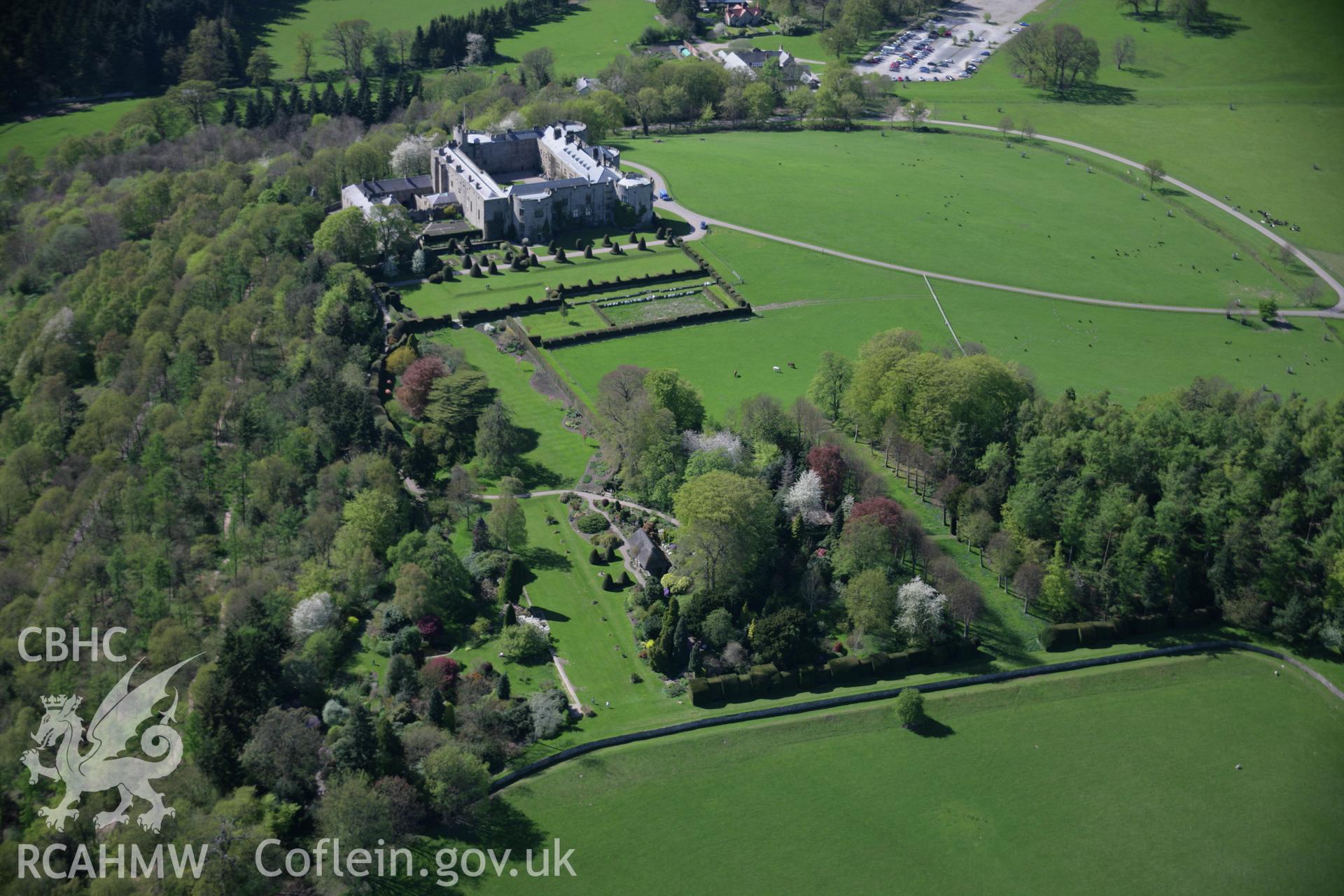 RCAHMW digital colour oblique photograph of the garden at Chirk Castle from the east. Taken on 05/05/2006 by T.G. Driver.