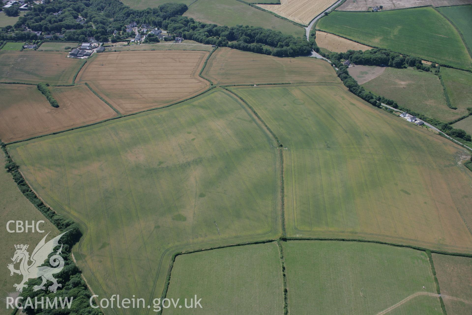 RCAHMW colour oblique aerial photograph of St Donat's Deserted Village. Taken on 24 July 2006 by Toby Driver.
