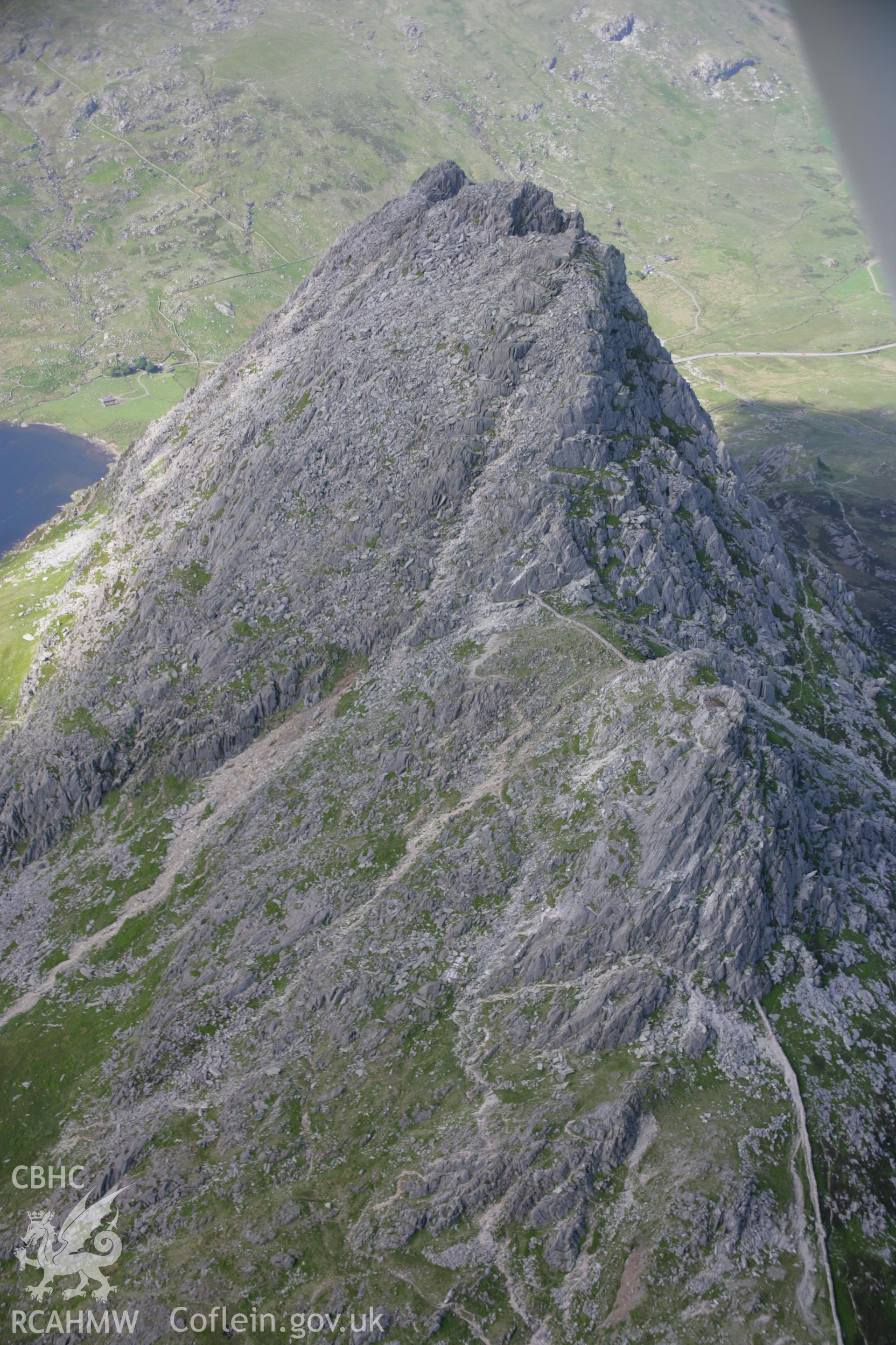 RCAHMW colour oblique aerial photograph of Tryfan from the south. Taken on 14 June 2006 by Toby Driver.