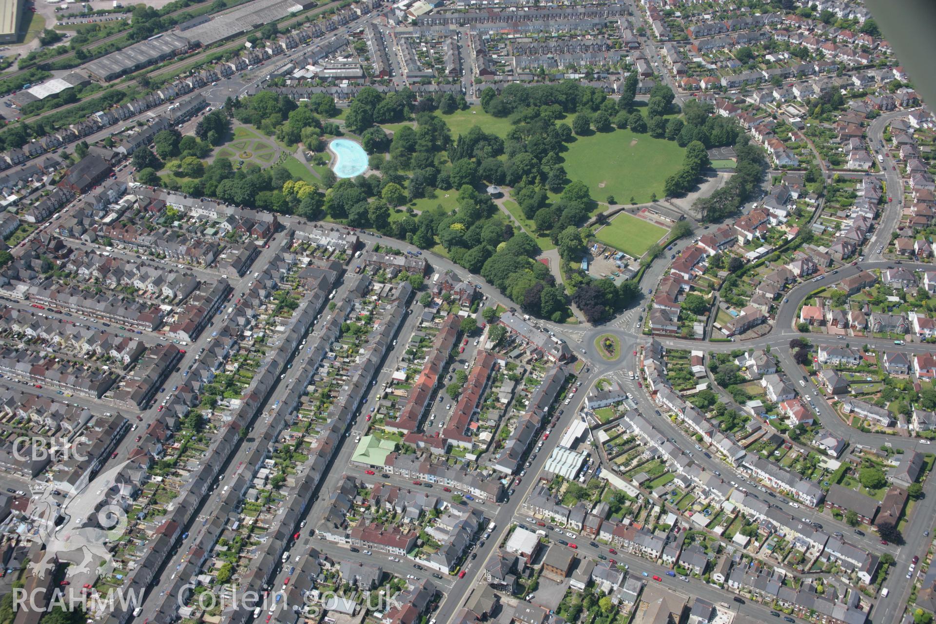 RCAHMW colour oblique photograph of Victoria Park. Taken by Toby Driver on 29/06/2006.