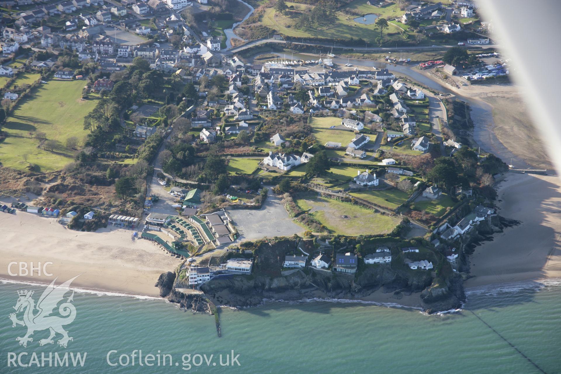 RCAHMW colour oblique aerial photograph of Abersoch from the east. Taken on 09 February 2006 by Toby Driver.