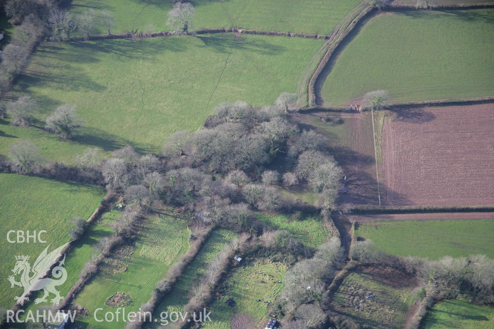 RCAHMW colour oblique aerial photograph of Sentence Castle. Taken on 11 January 2006 by Toby Driver.