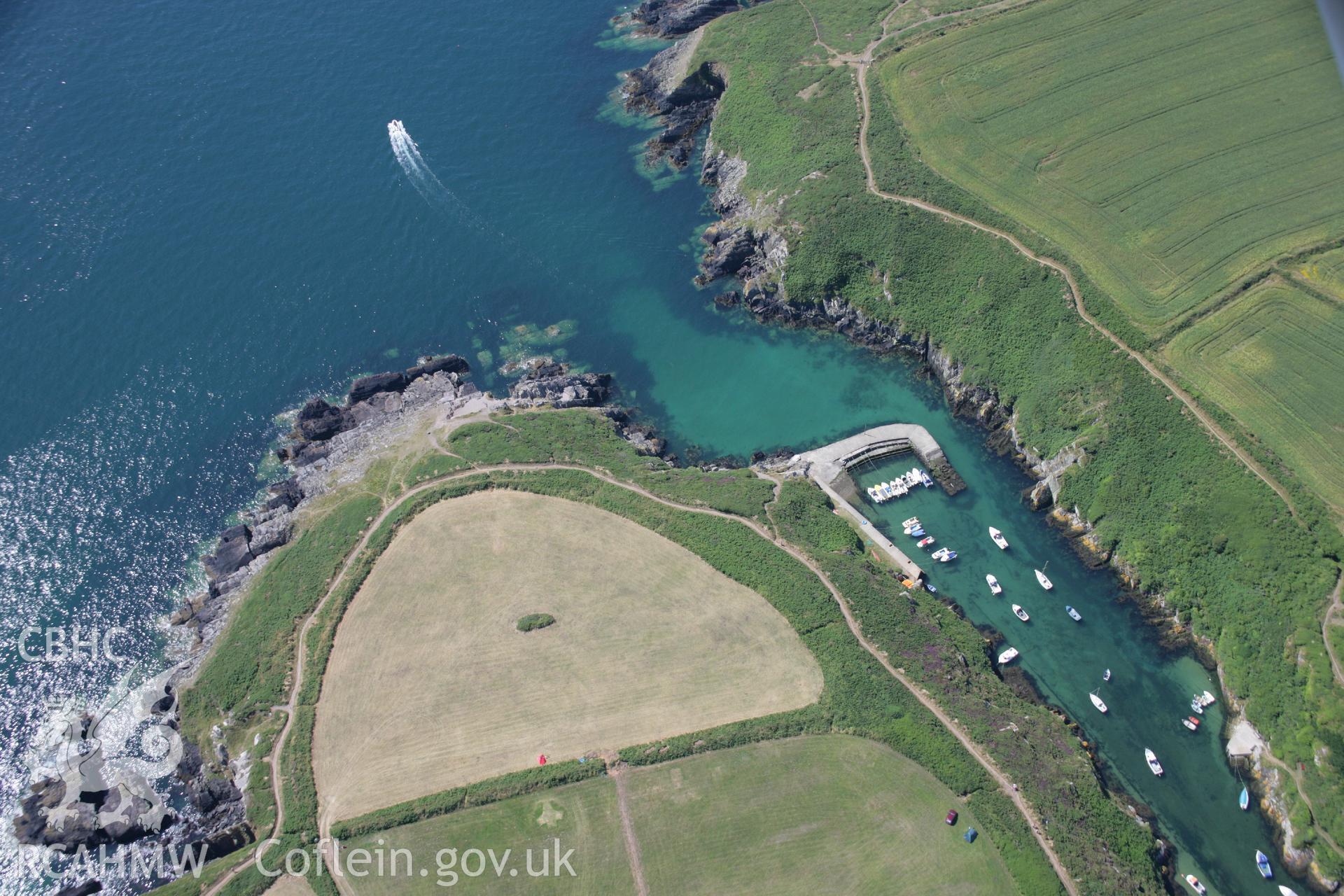 RCAHMW colour oblique aerial photograph of Porthclais. Taken on 14 July 2006 by Toby Driver.