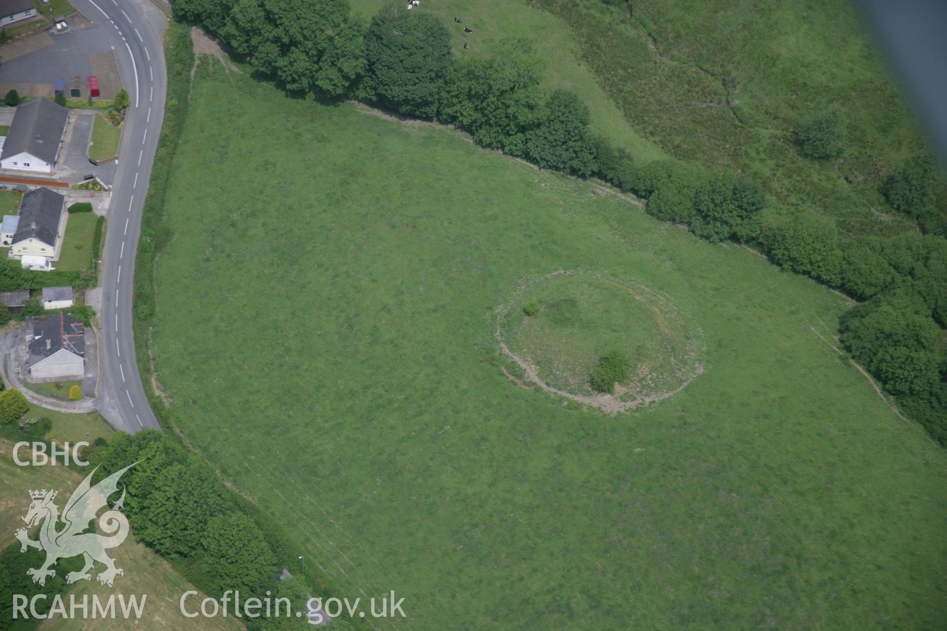 RCAHMW colour oblique aerial photograph of Castell Mawr, Llanboidyfrom the south-east. Taken on 15 June 2006 by Toby Driver.